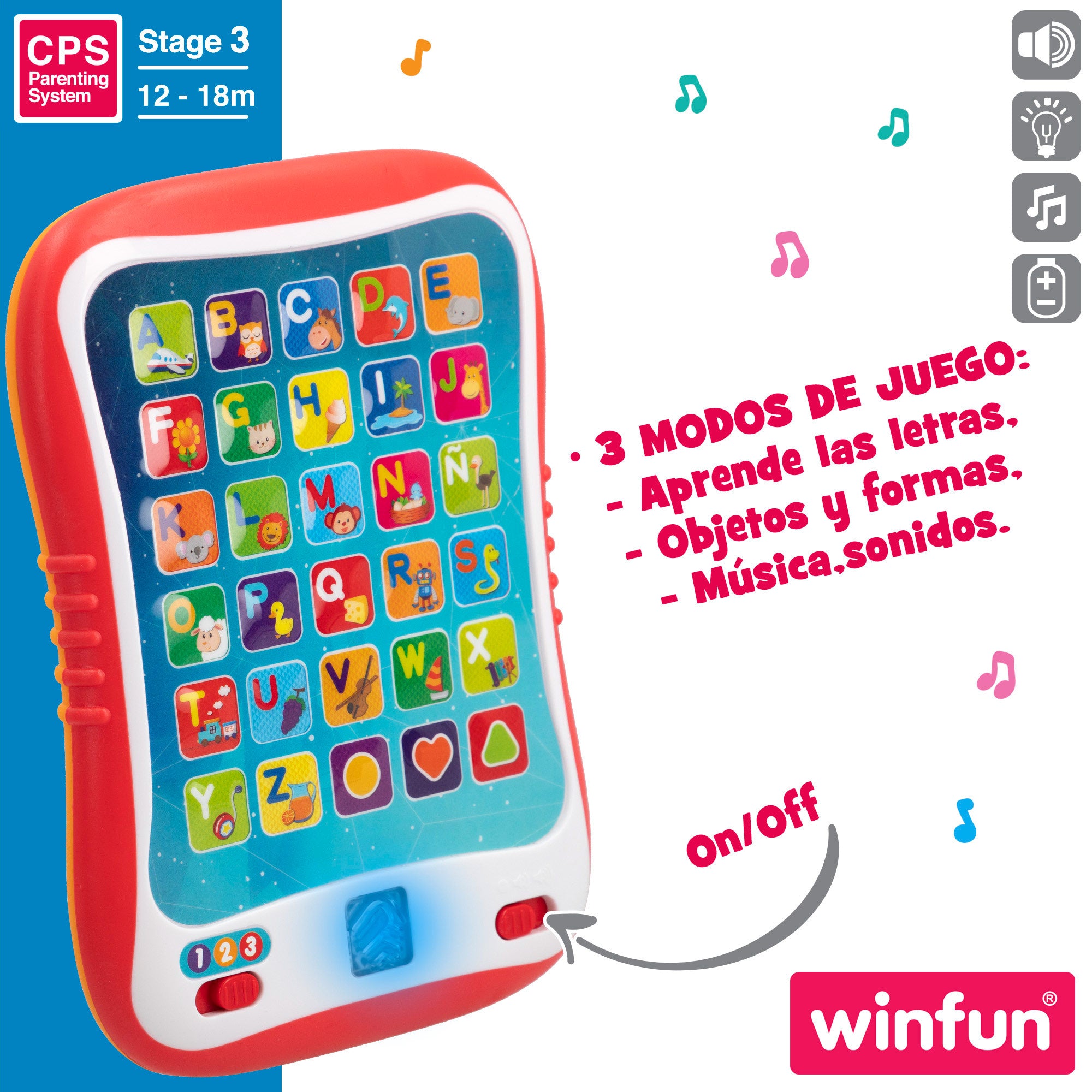 Winfun Tablet educativa con luz y sonidos en español