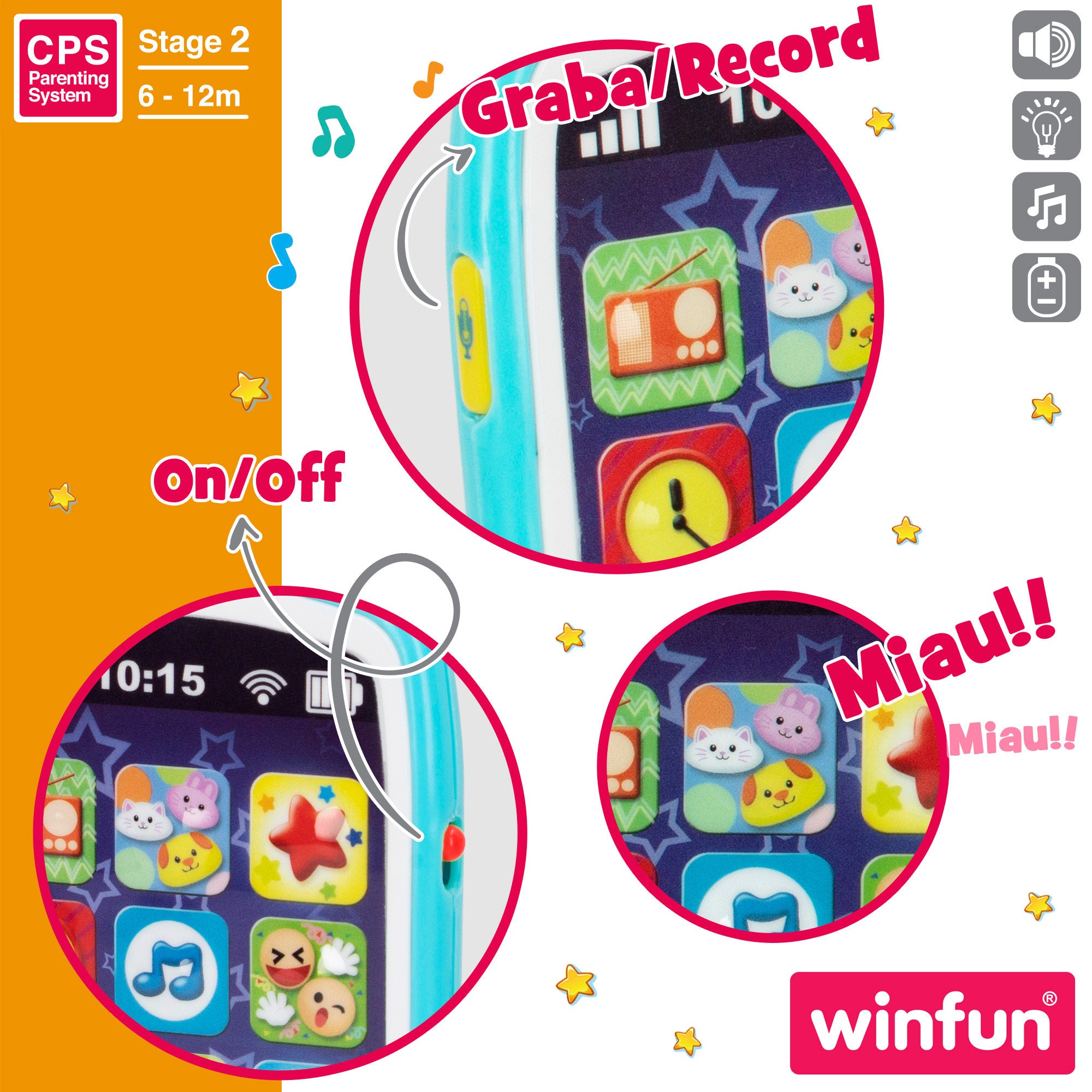 Winfun Teléfono móvil musical para bebés