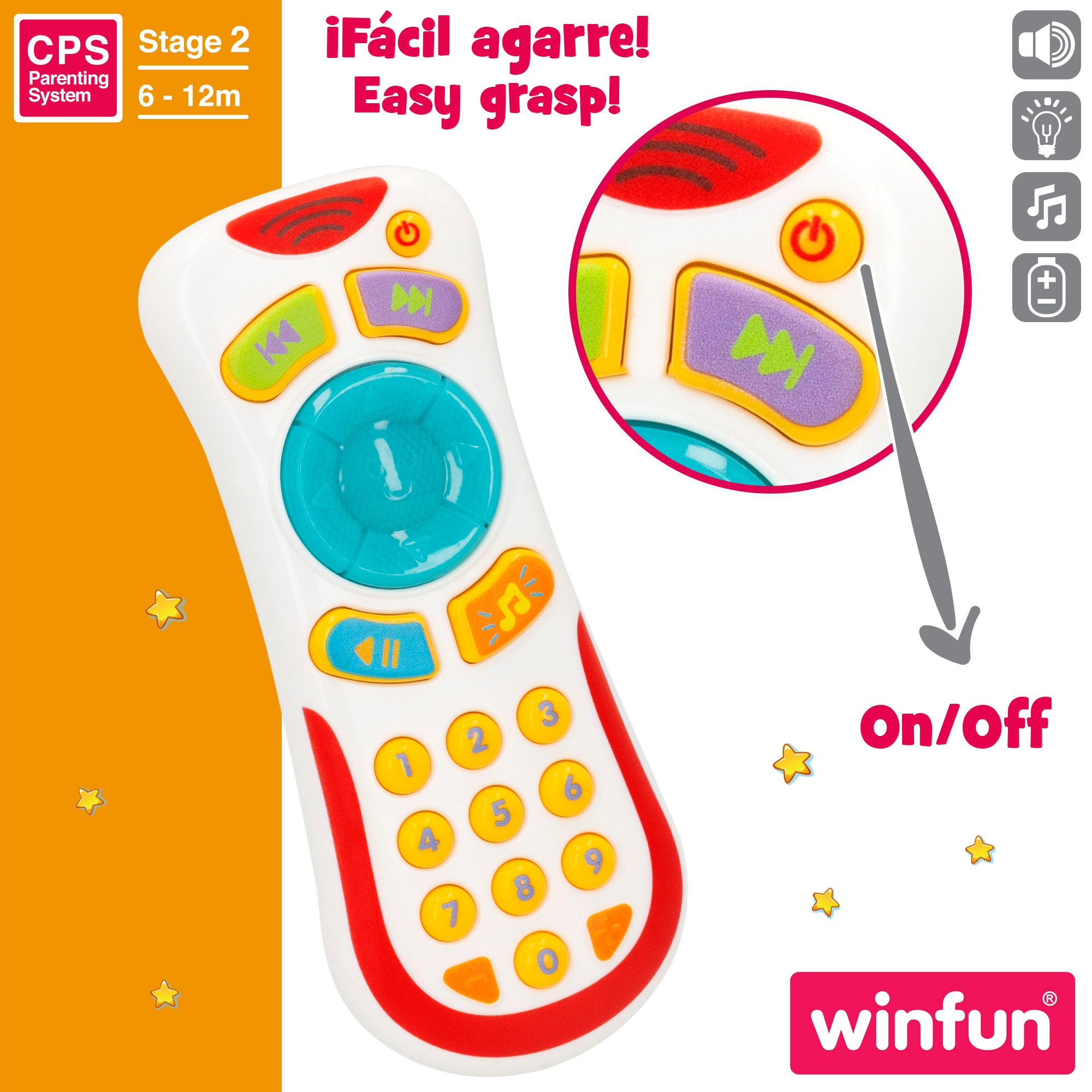 Winfun Mi primer mando con luz, sonidos y melodías divertidas