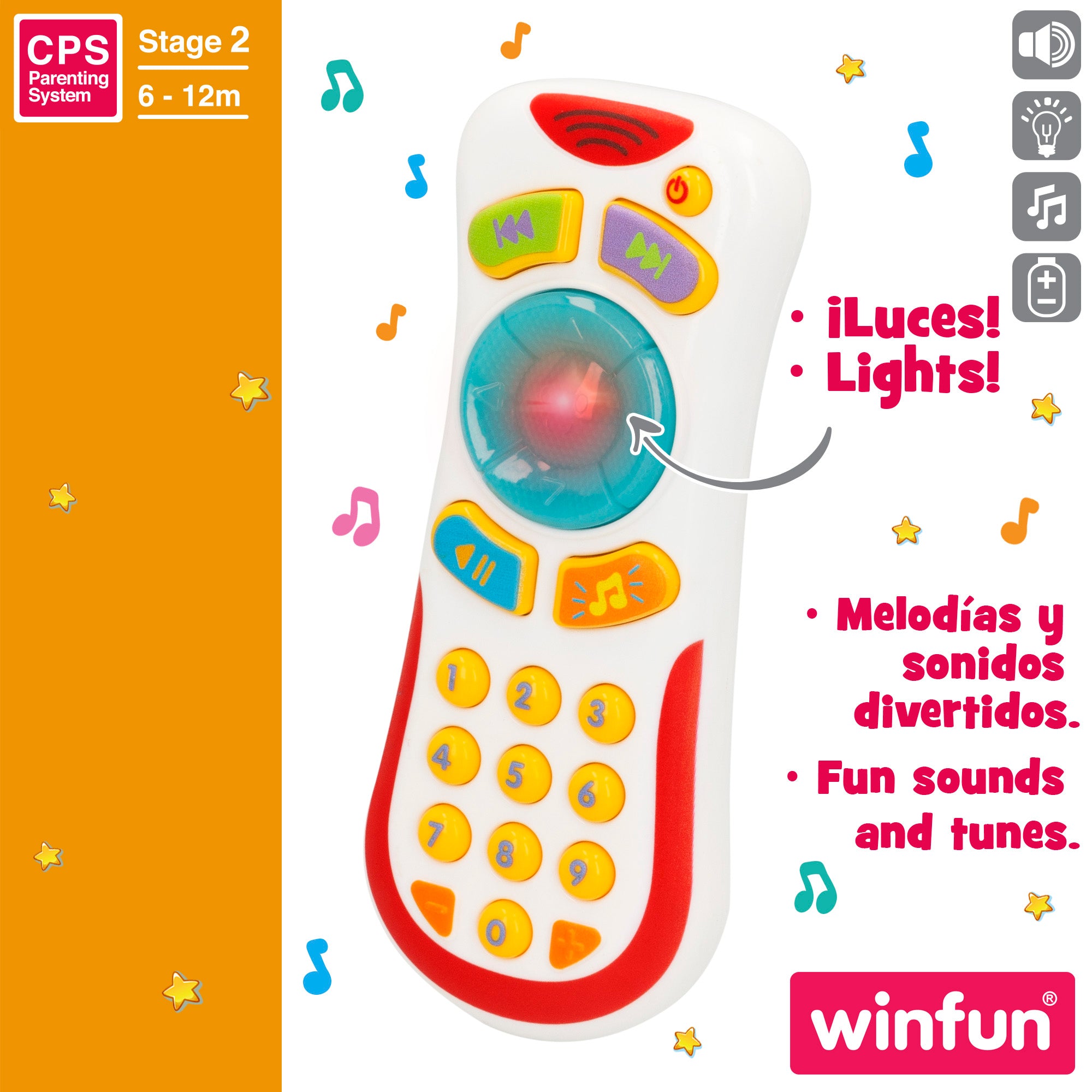 Winfun Mi primer mando con luz, sonidos y melodías divertidas