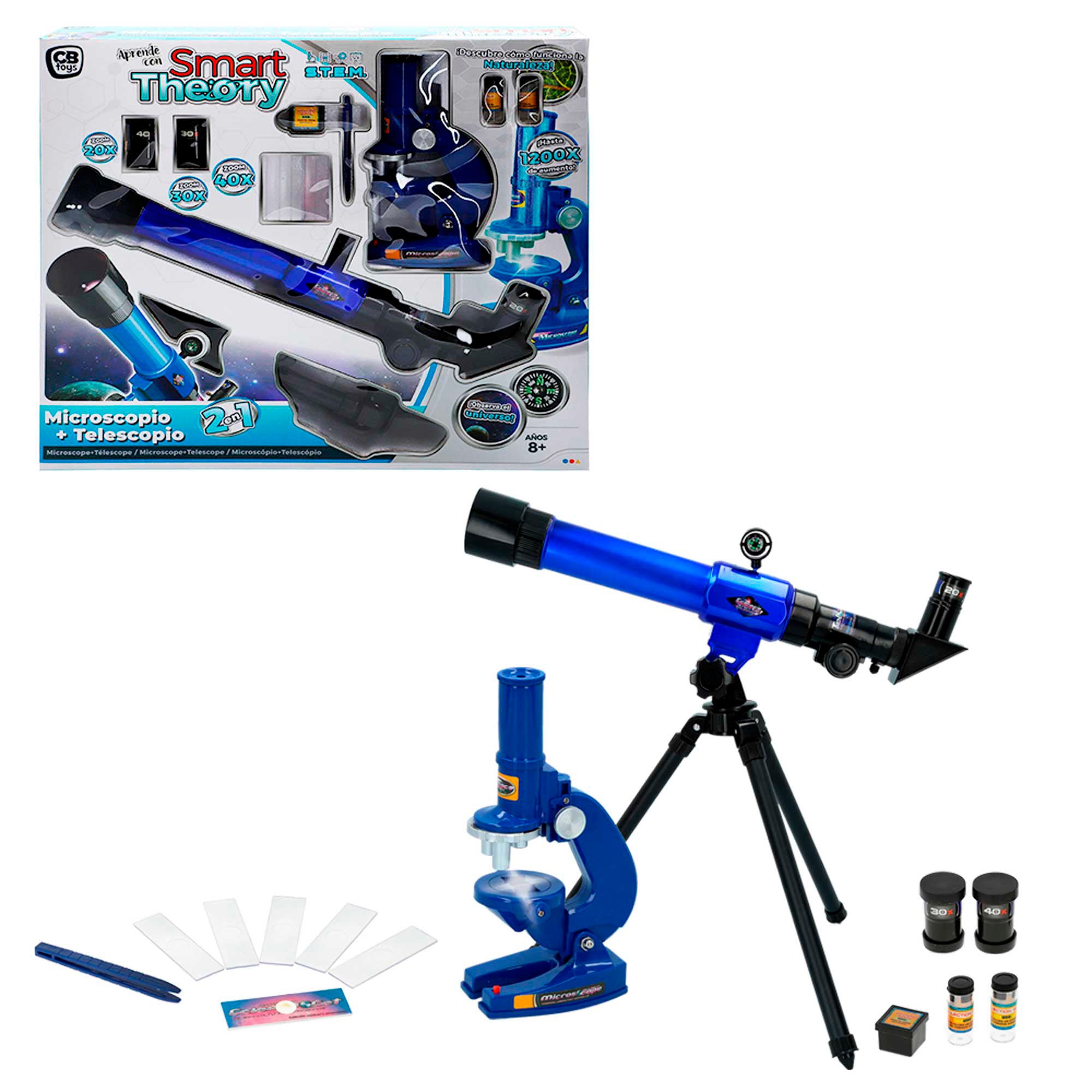 Set telescopio y microscopio de juguete Smart Theory