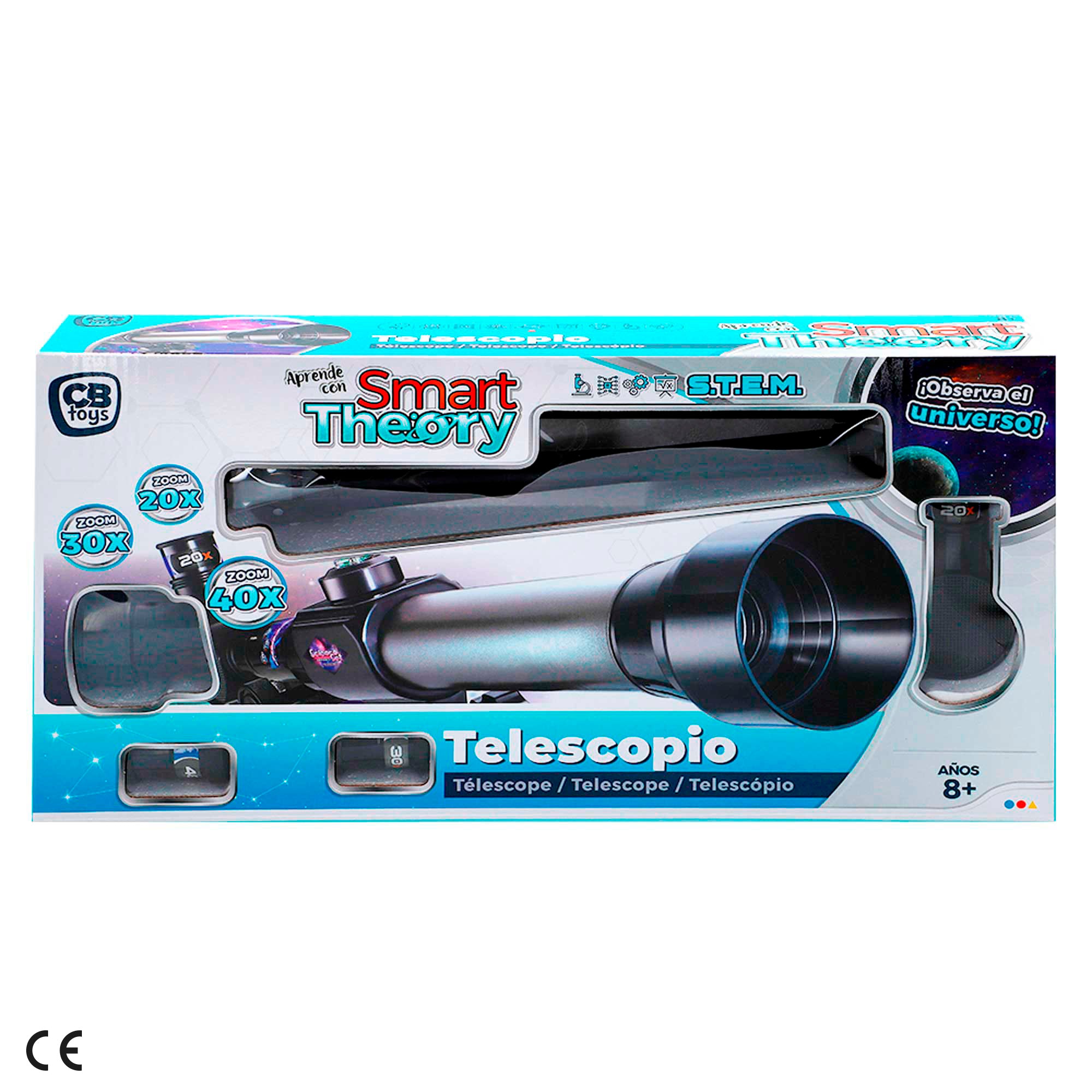 Telescopio de juguete con 3 aumentos Smart Theory