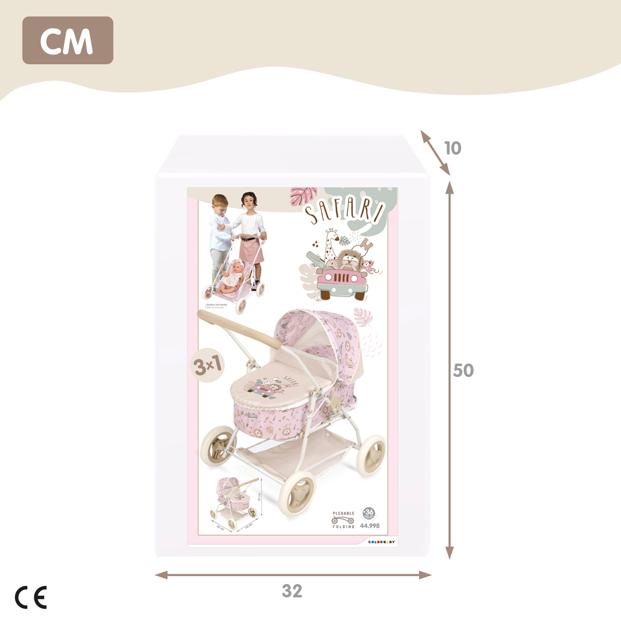 Carrito de paseo muñecas 2 en 1 COLORBABY