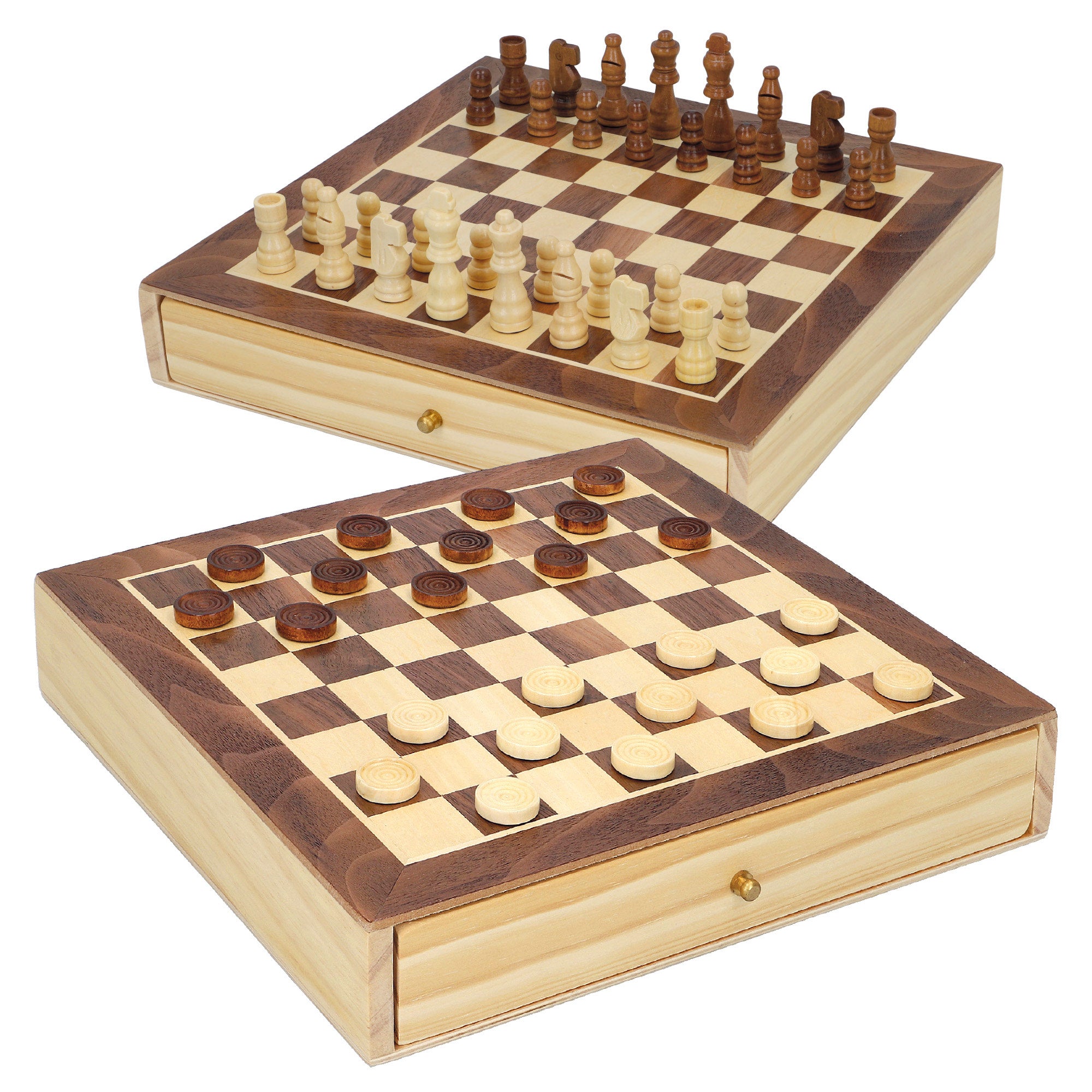 Juegos de mesa ajedrez y damas 2 en 1 madera con cajón CB Games