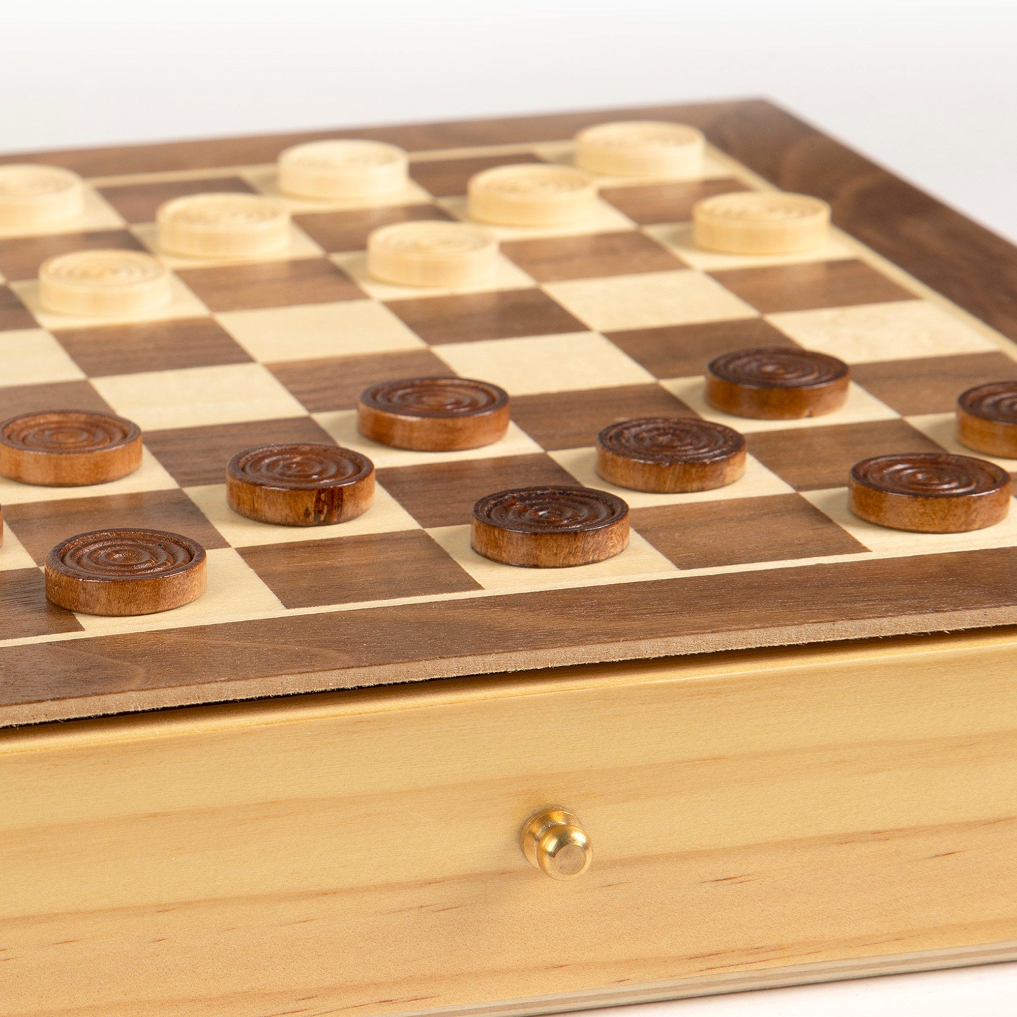 Juegos de mesa ajedrez y damas 2 en 1 madera con cajón CB Games