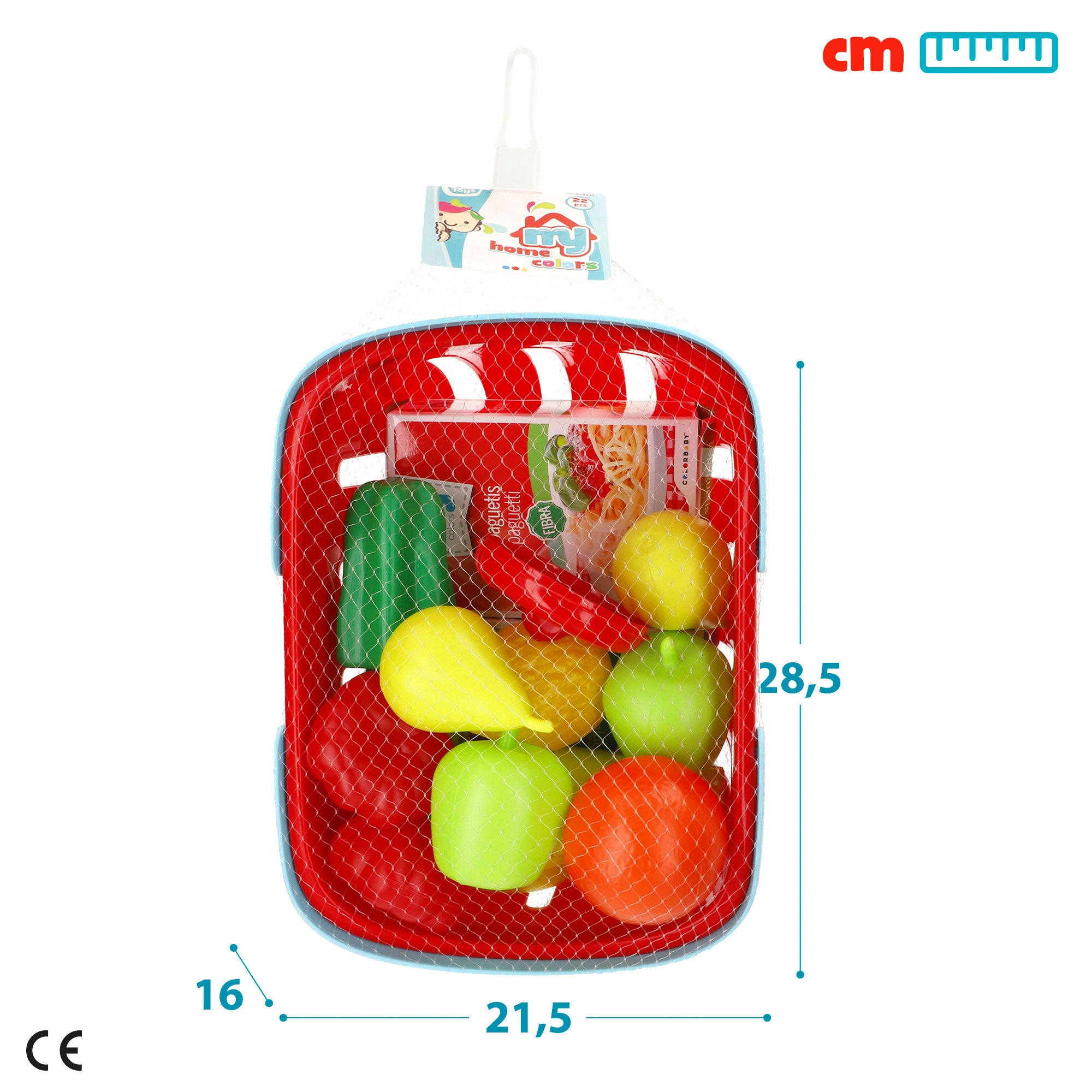 Cesta con comida de juguete y menaje 33 pzas My Home Colors