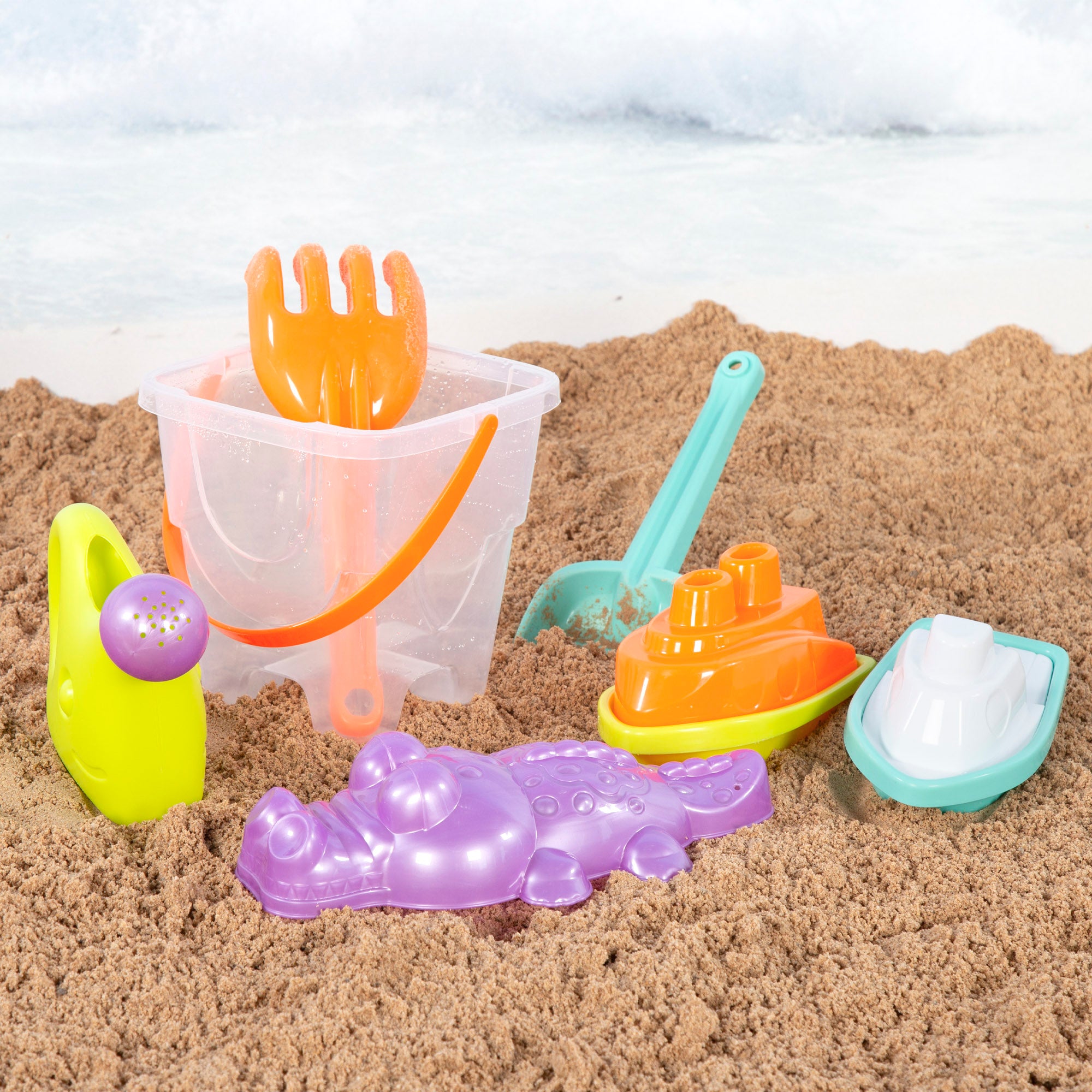 Set cubo de playa con accesorios Color Beach