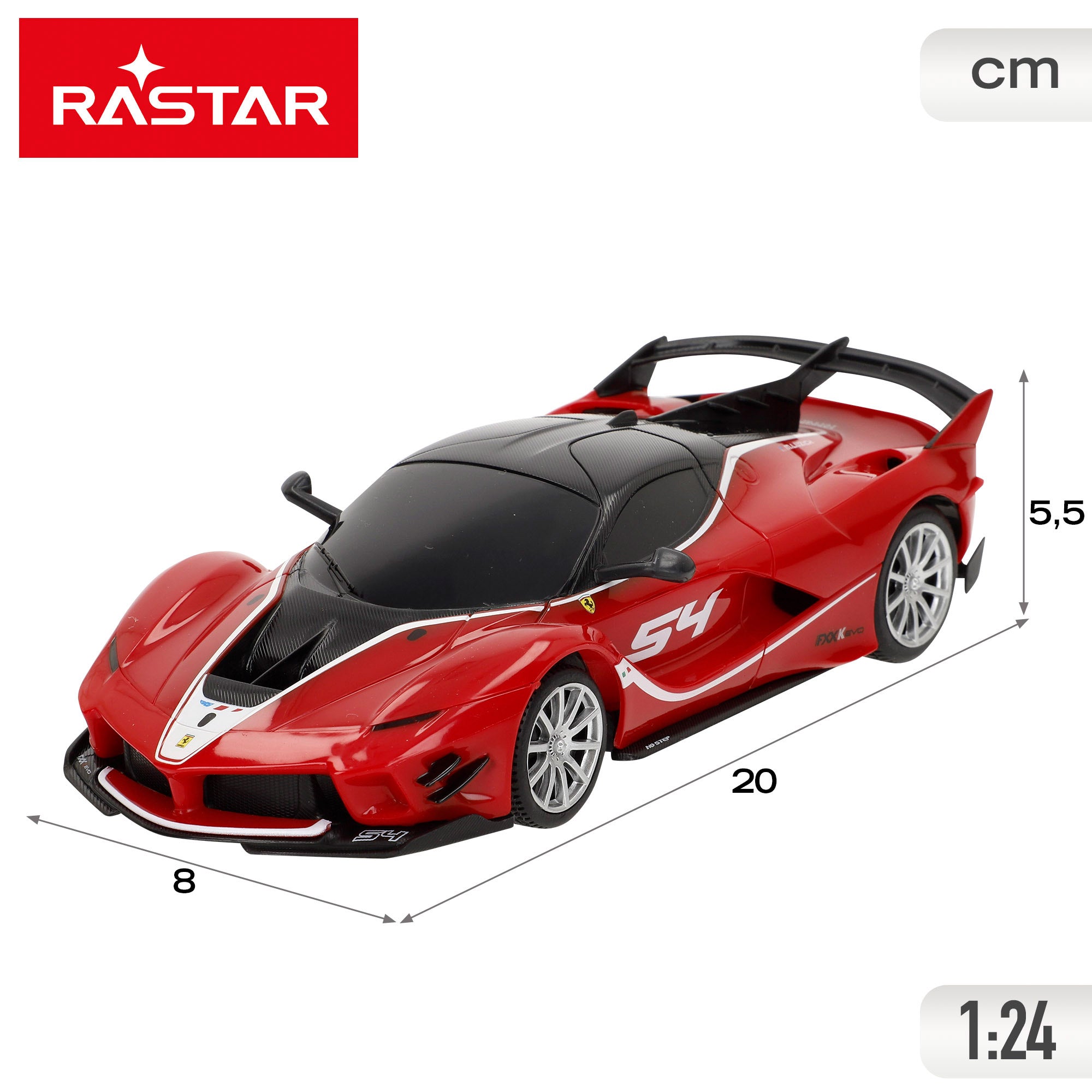 RASTAR Coche teledirigido Ferrari FXX K EVO 1:24