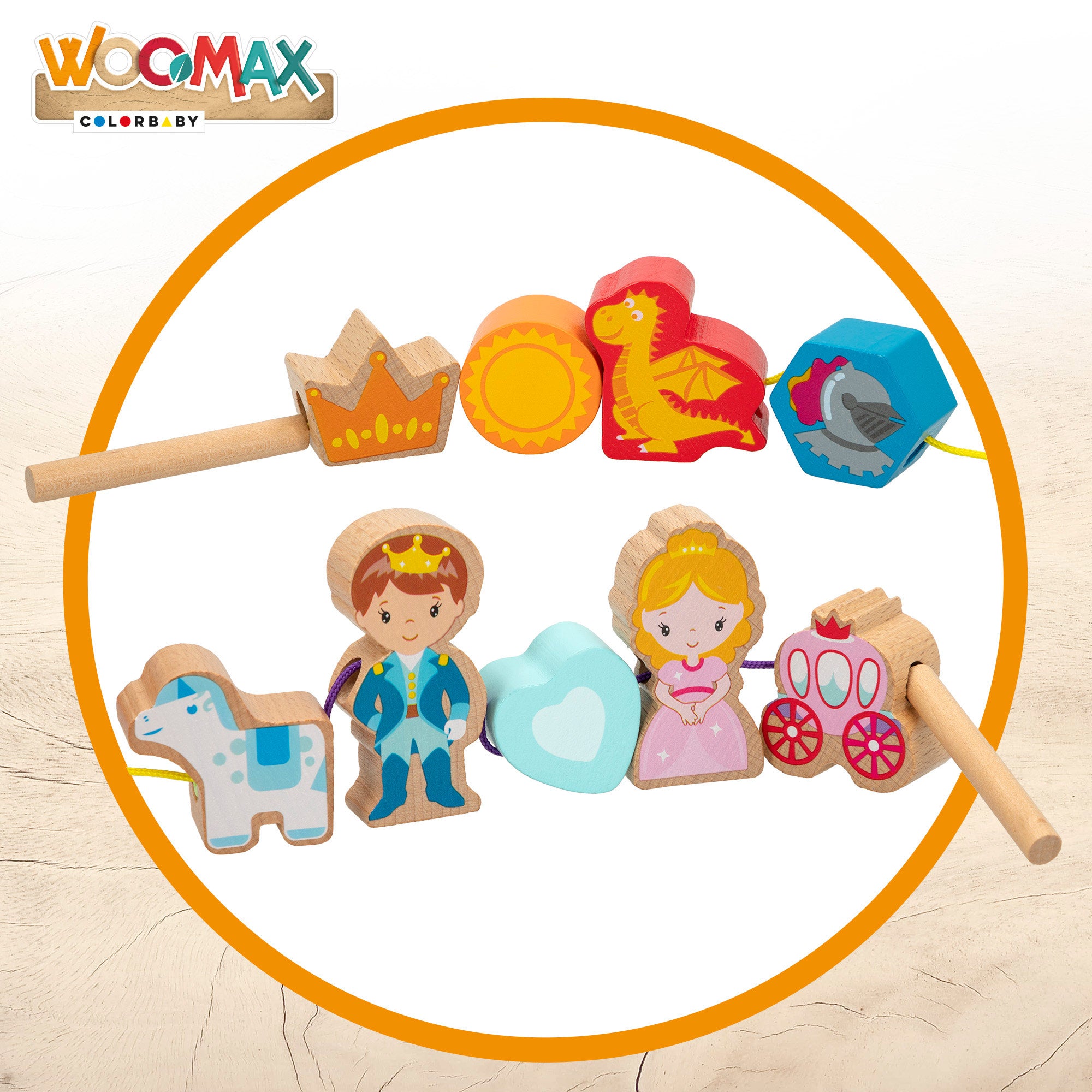 WOOMAX Juego de bloques de madera 32 piezas