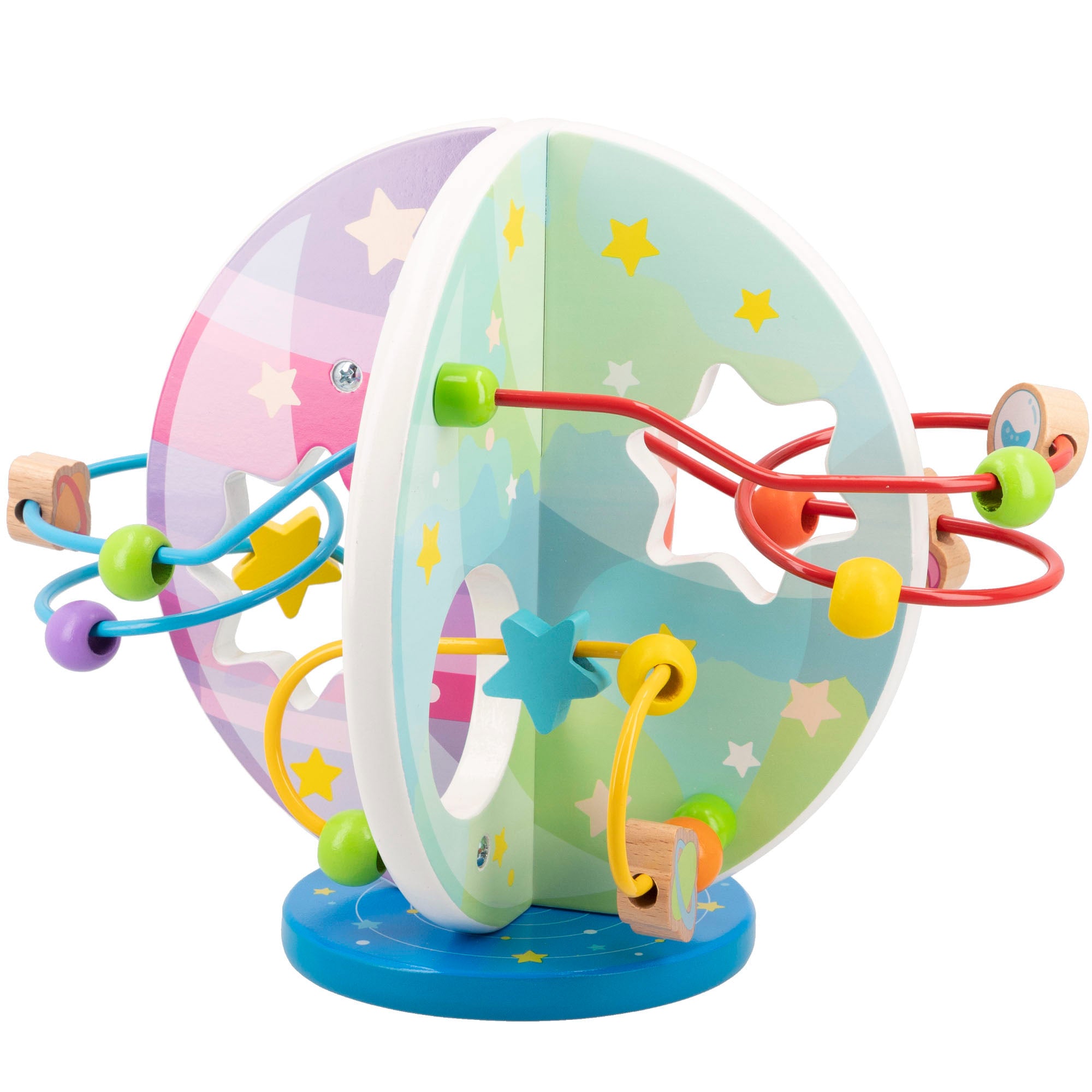 WOOMAX Laberinto cuentas de madera planetas