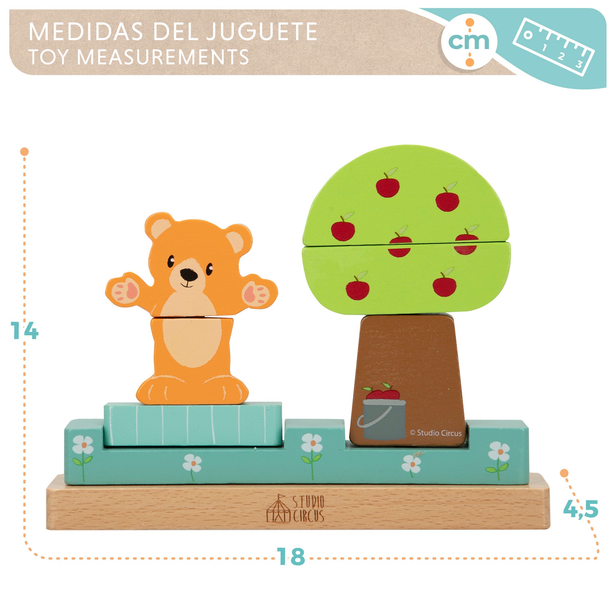 WOOMAX Studio Circus Juego bloques madera magnéticos bosque