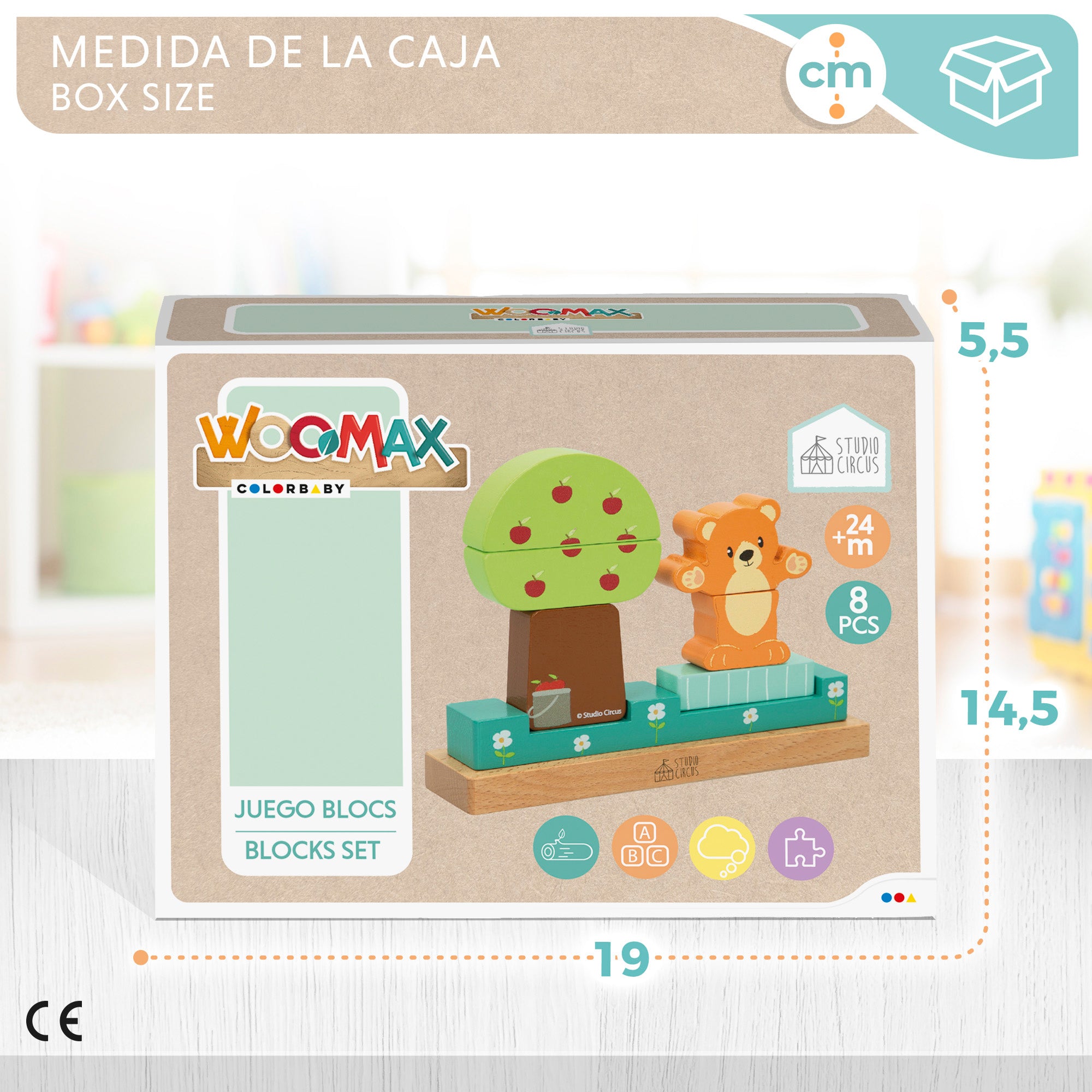 WOOMAX Studio Circus Juego bloques madera magnéticos bosque