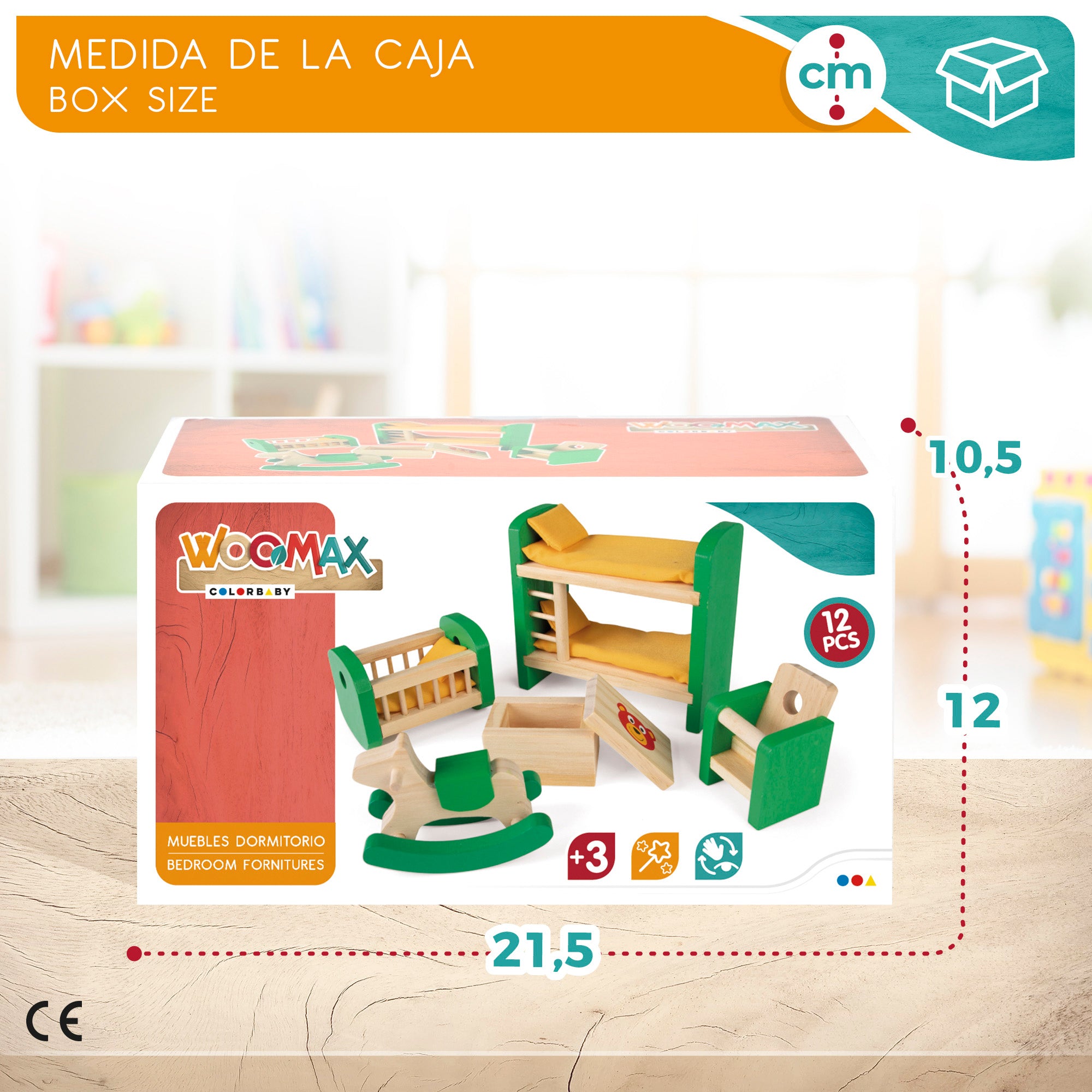 WOOMAX Set mobiliario casa de muñecas madera