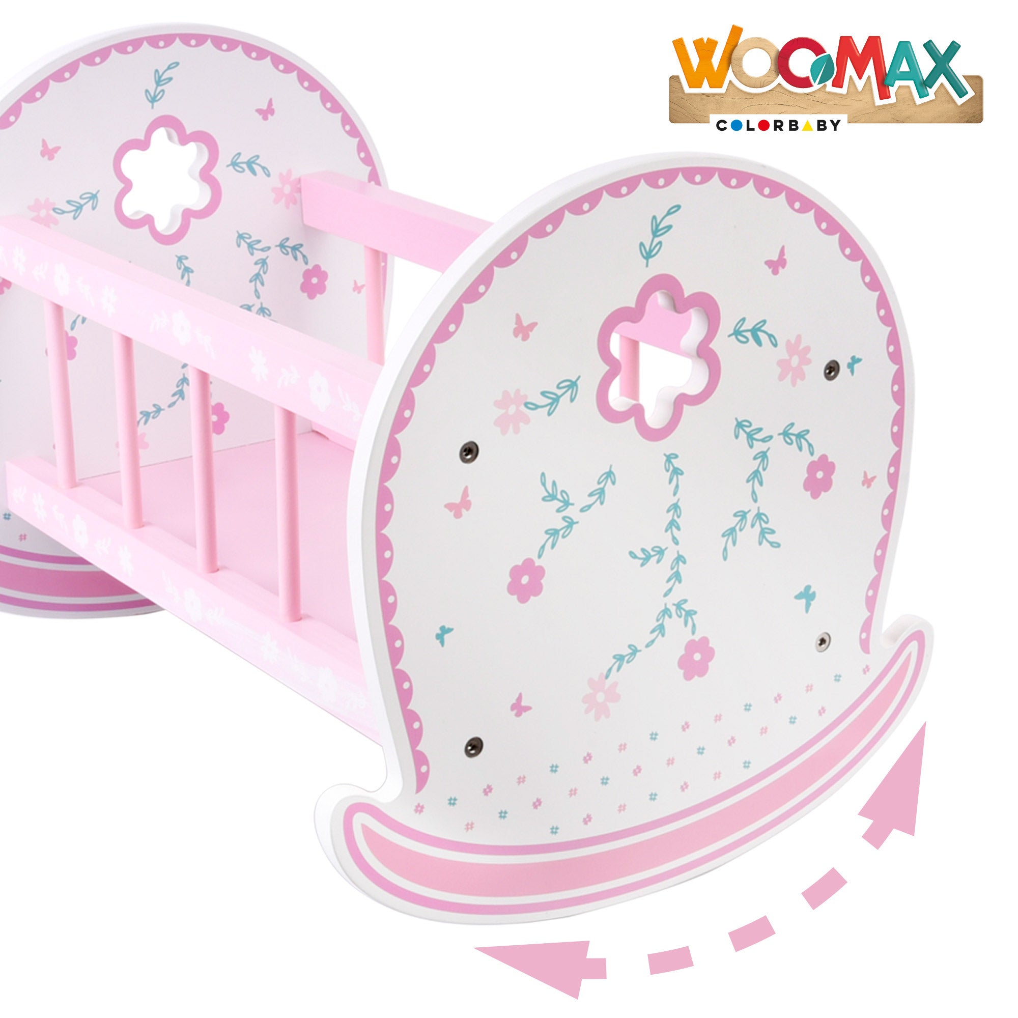 WOOMAX Cuna para muñecas de madera