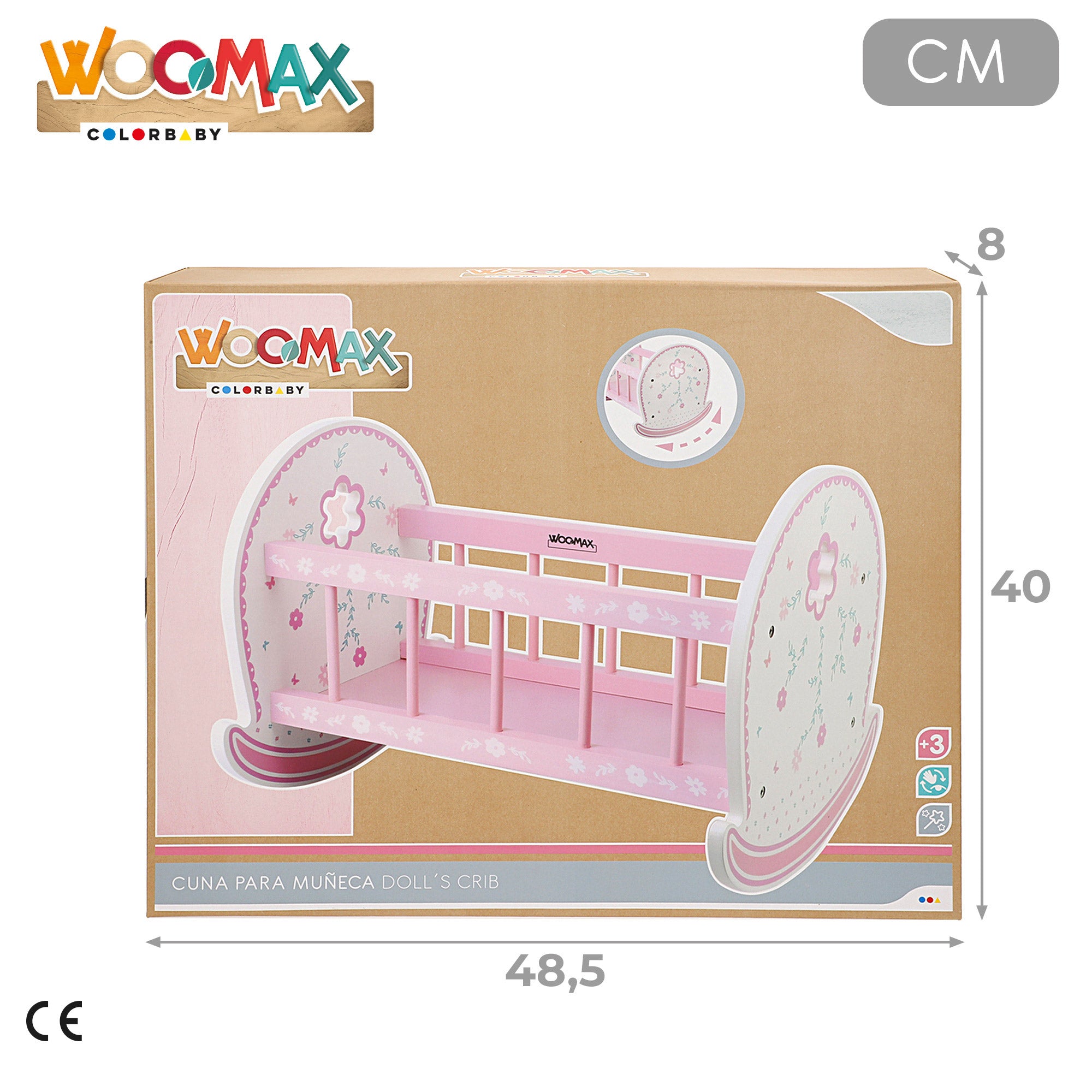 WOOMAX Cuna para muñecas de madera