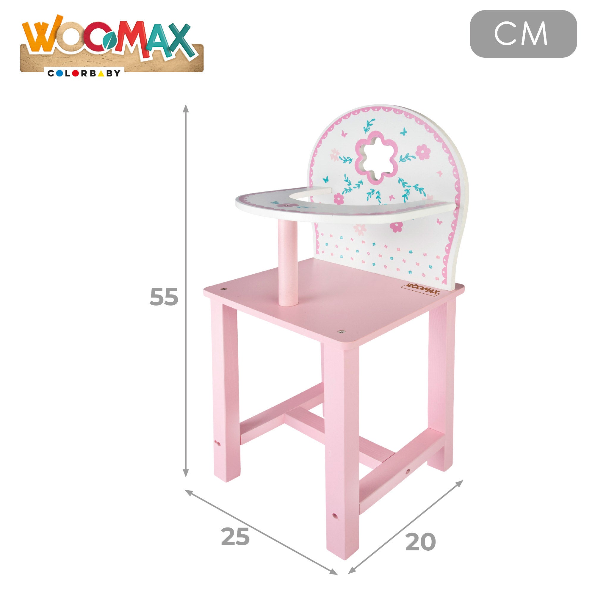 WOOMAX Trona para muñecas de madera