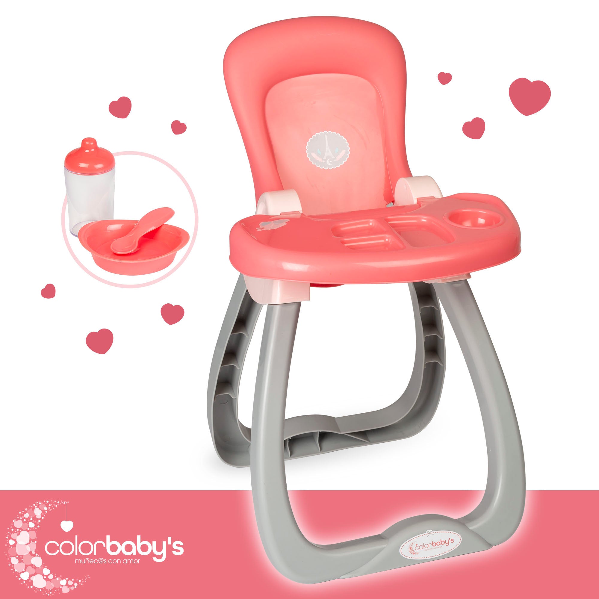 Trona para muñecas con accesorios Colorbaby's