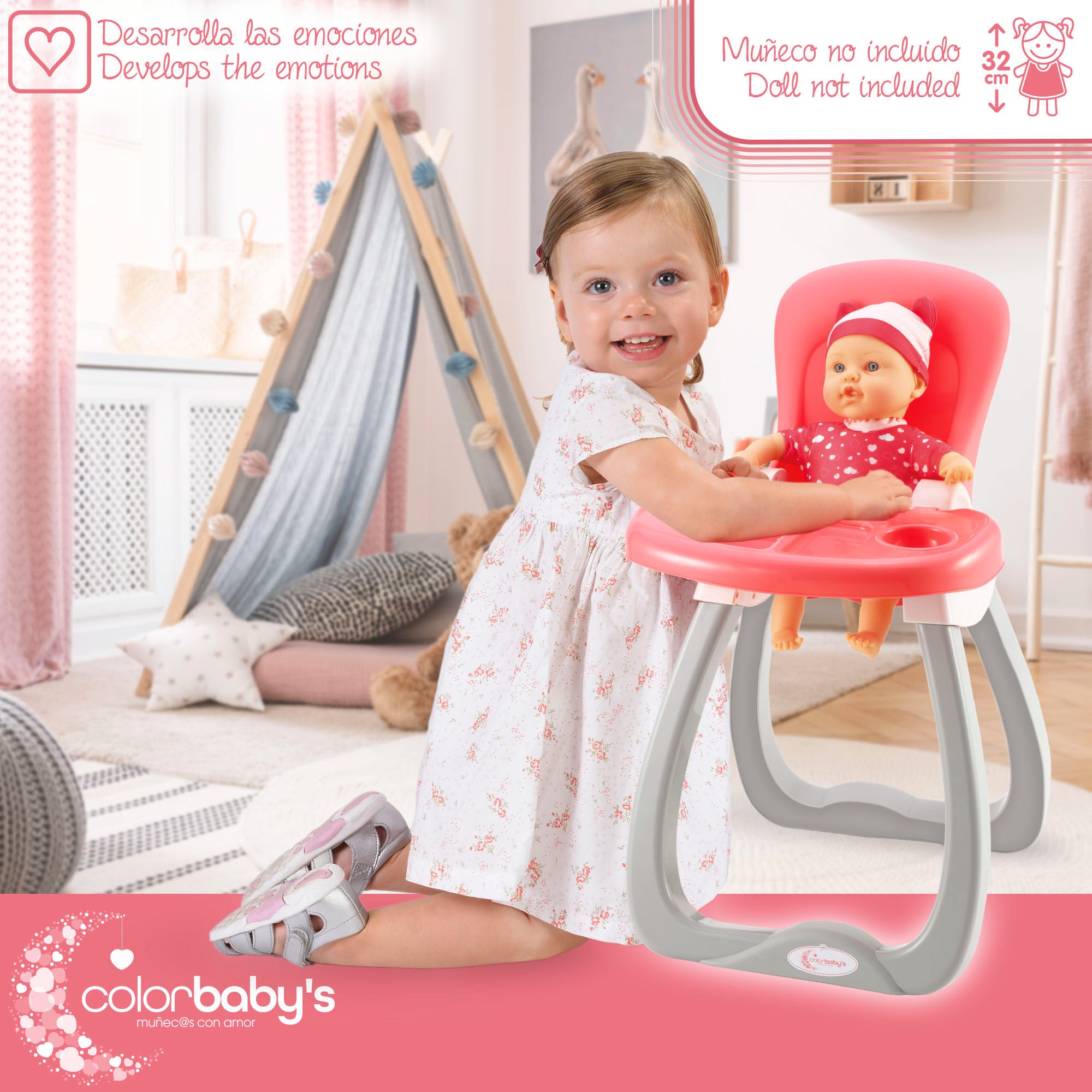 Trona para muñecas con accesorios Colorbaby's