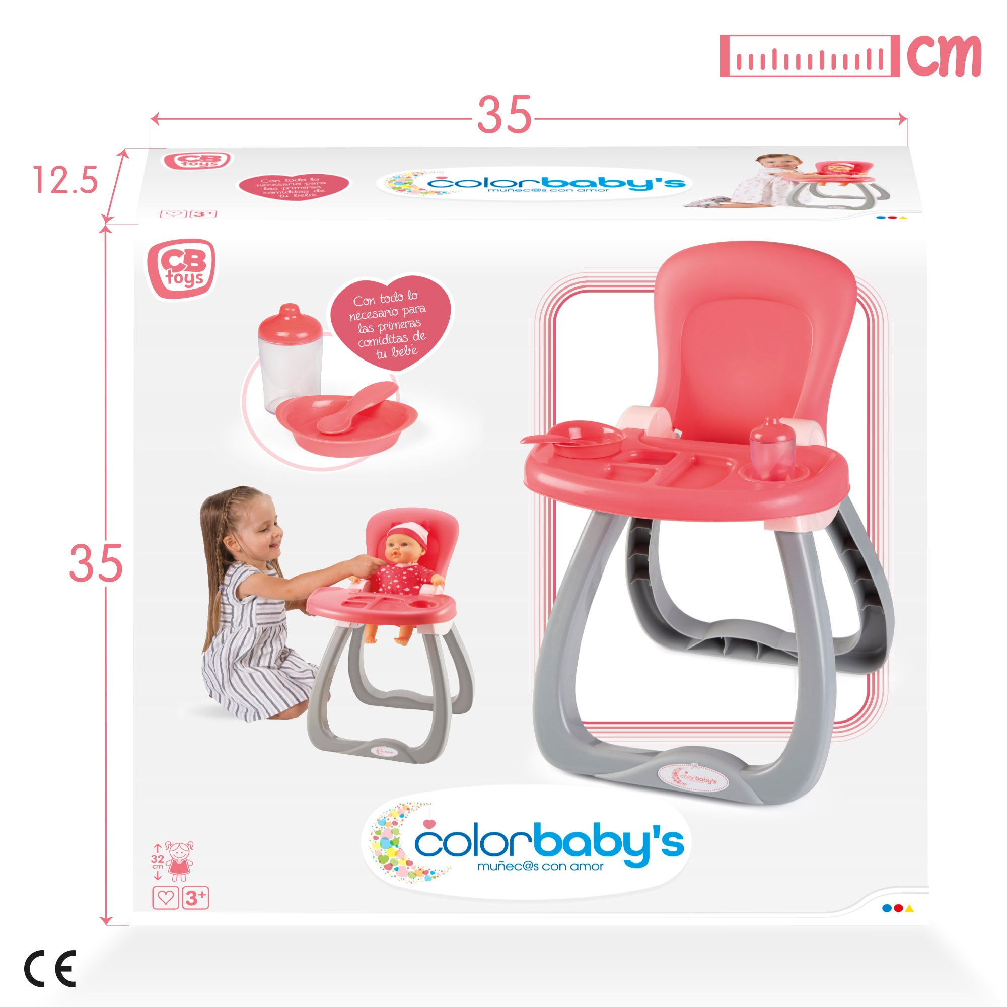 Trona para muñecas con accesorios Colorbaby's