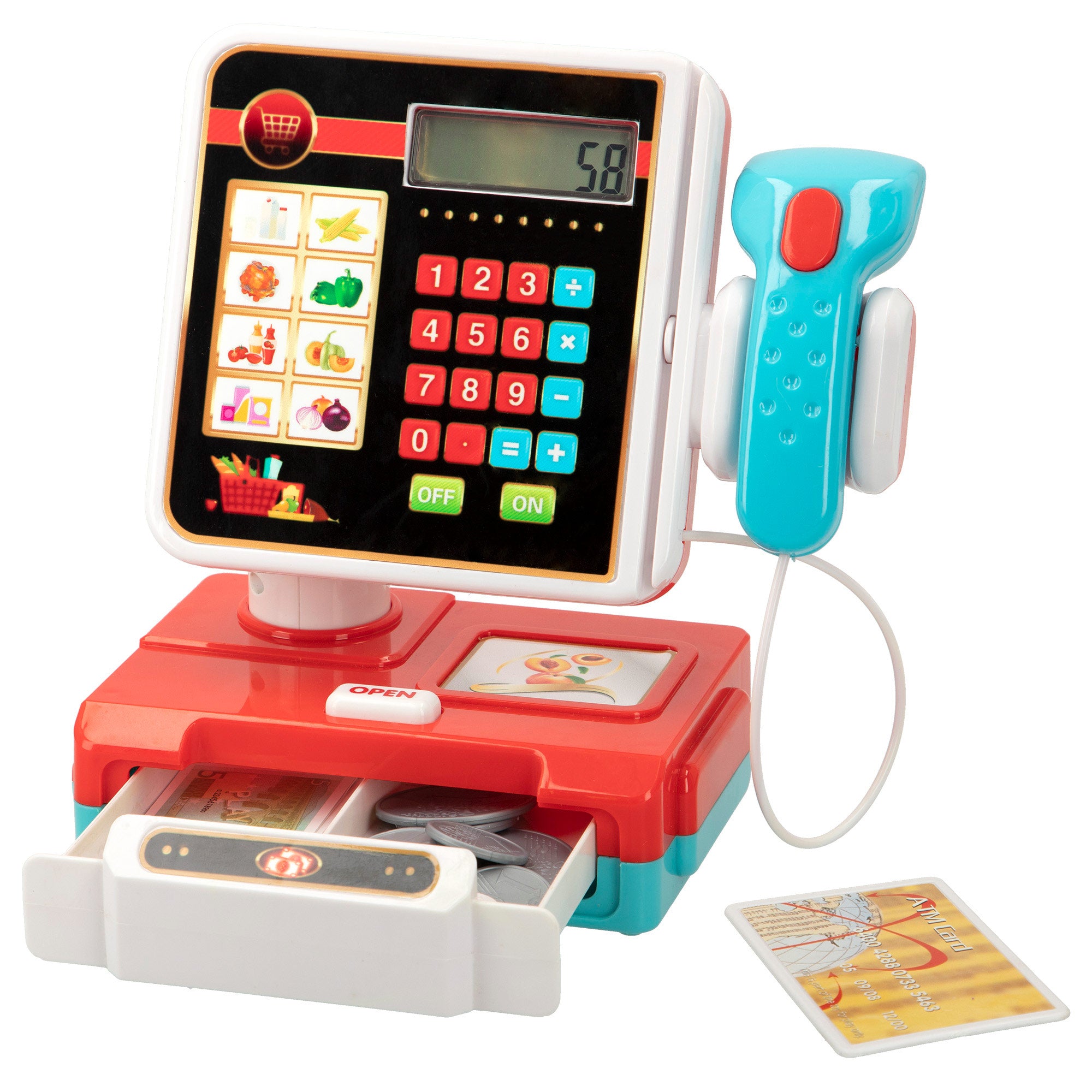 Caja registradora con luz, sonido y accesorios My Market