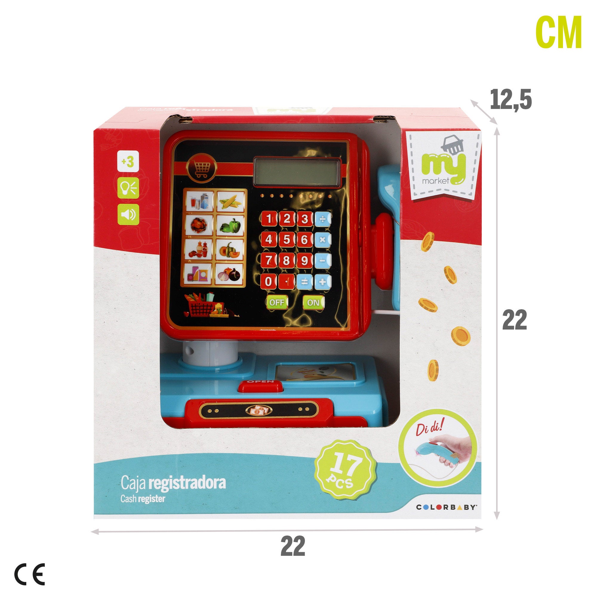 Caja registradora con luz, sonido y accesorios My Market