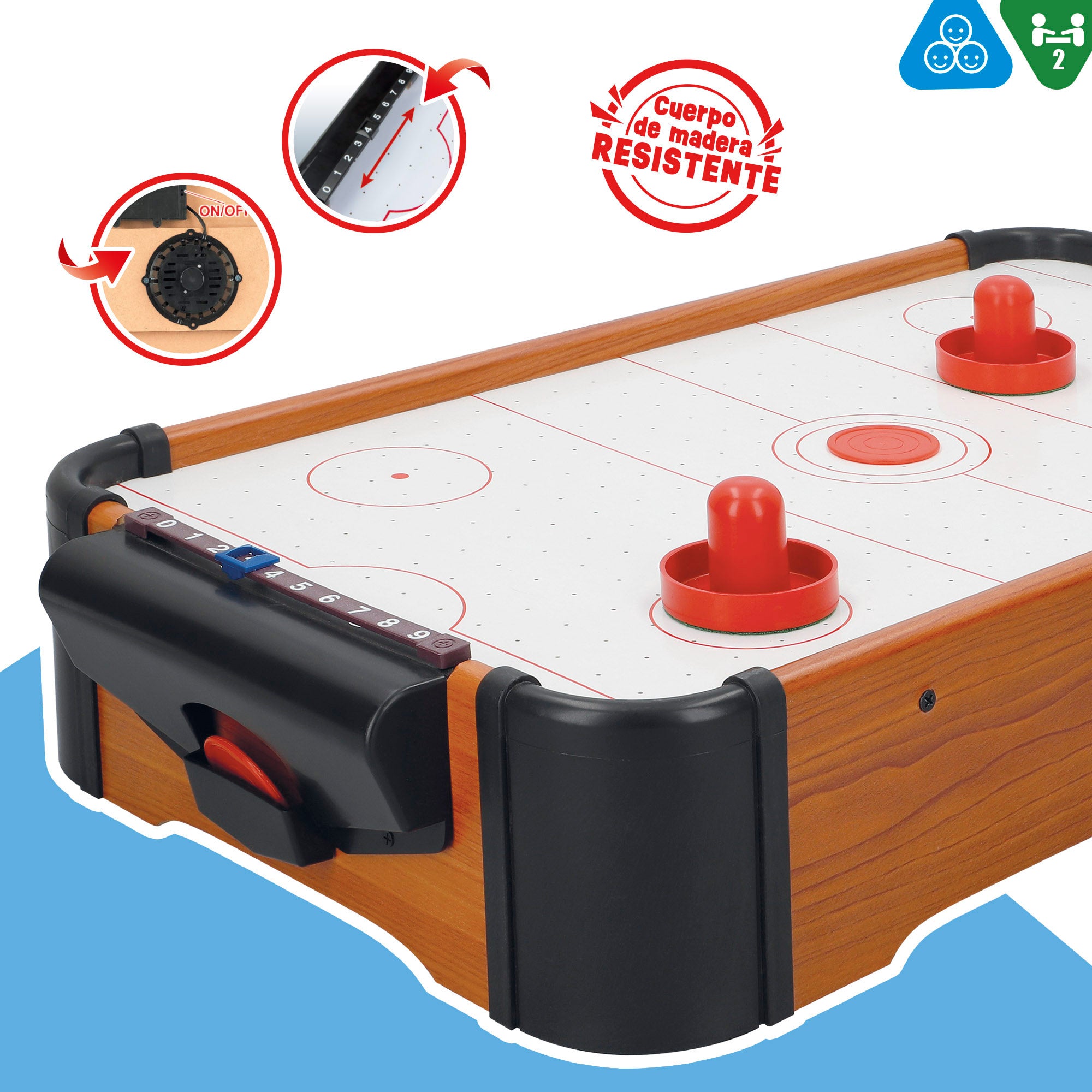 Juego de mesa Hockey Aire sobremesa madera 56x31x10 cm CB Games