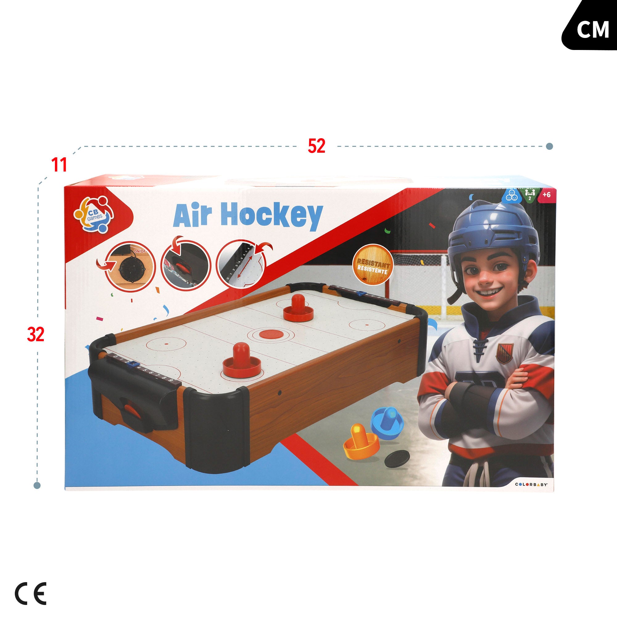 Juego de mesa Hockey Aire sobremesa madera 56x31x10 cm CB Games