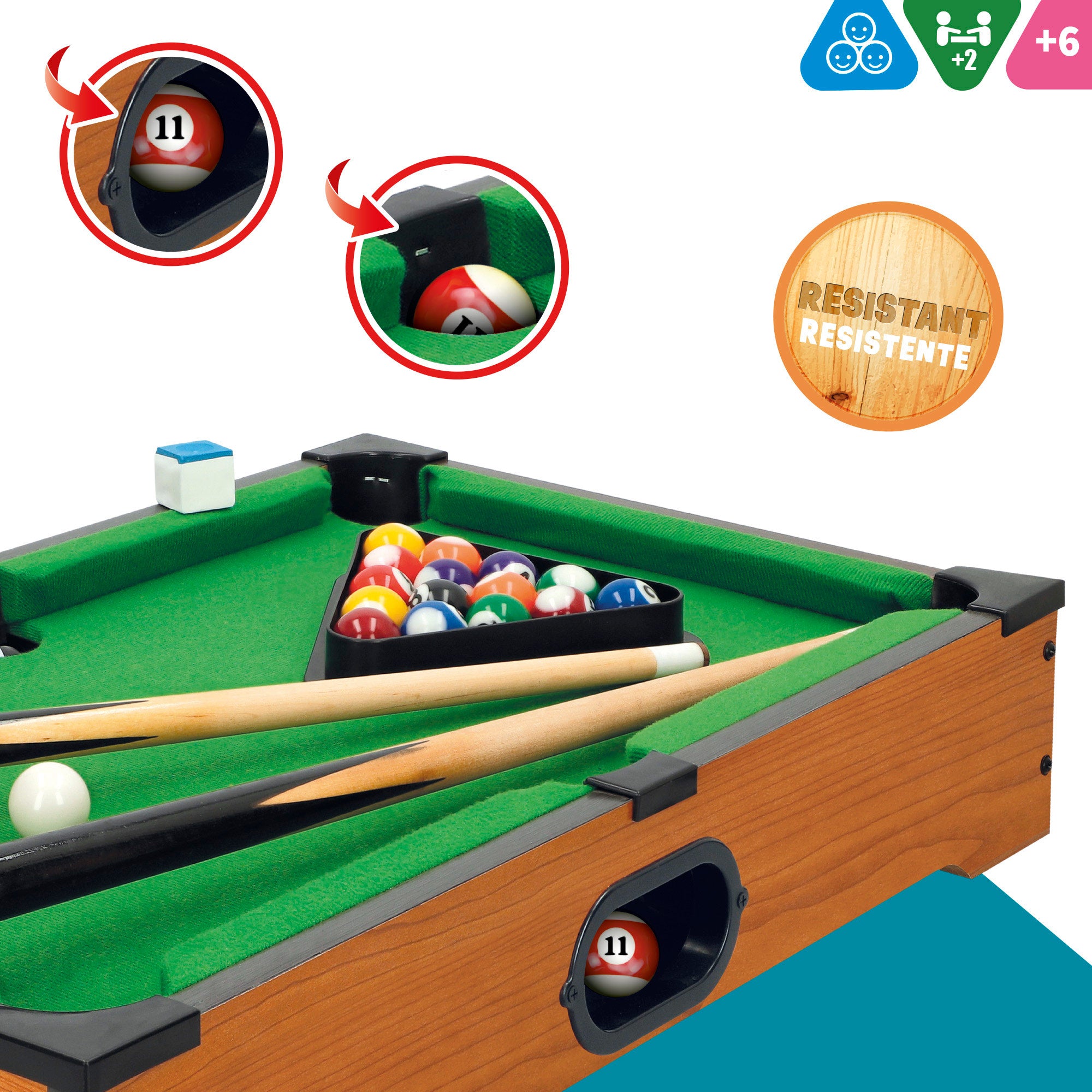 Mesa de billar de madera 51x31x9 cm CB Games