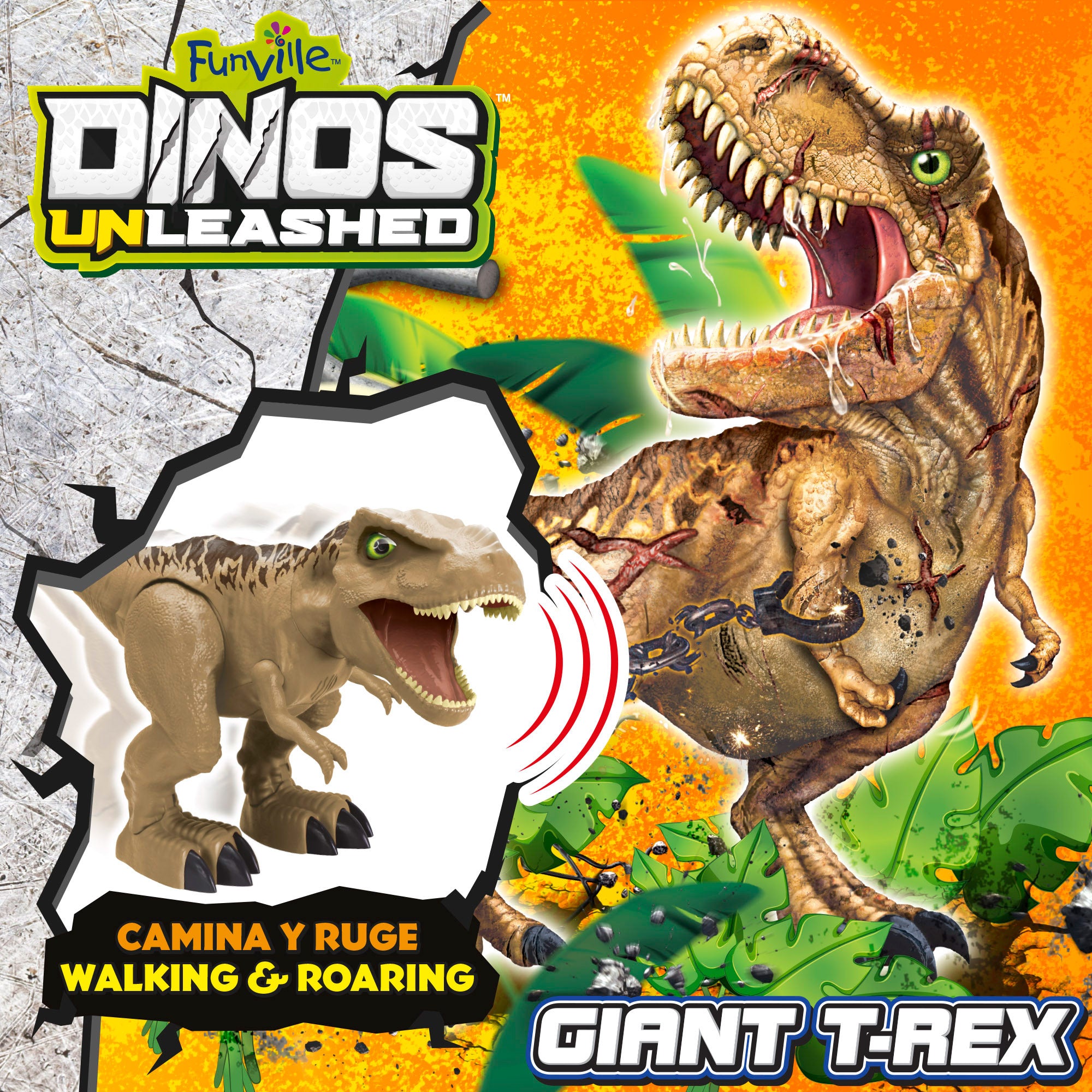 Dinosaurio T-Rex interactivo con movimientos y sonidos realistas Dinos Unleashed