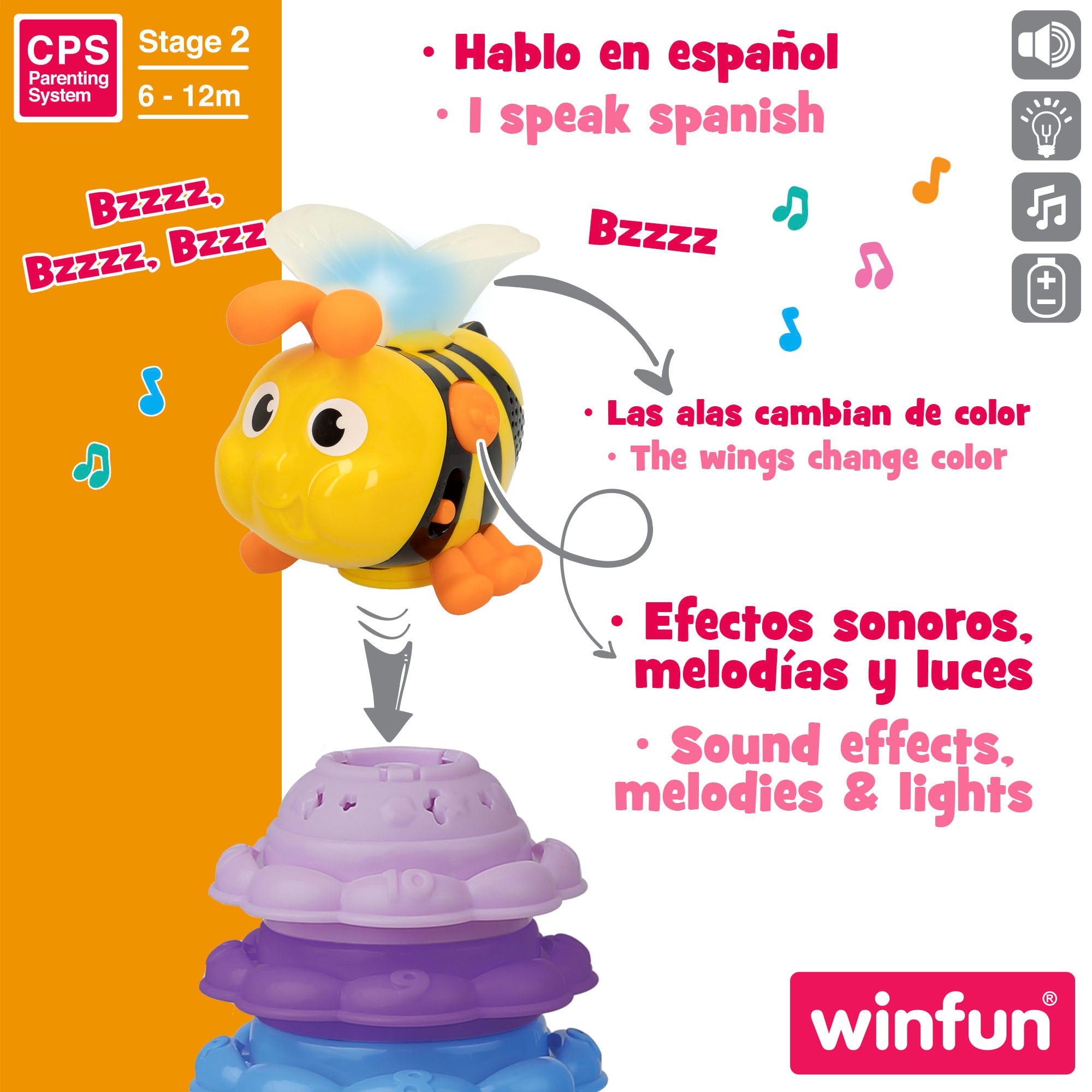 Winfun Torre apilable musical abeja