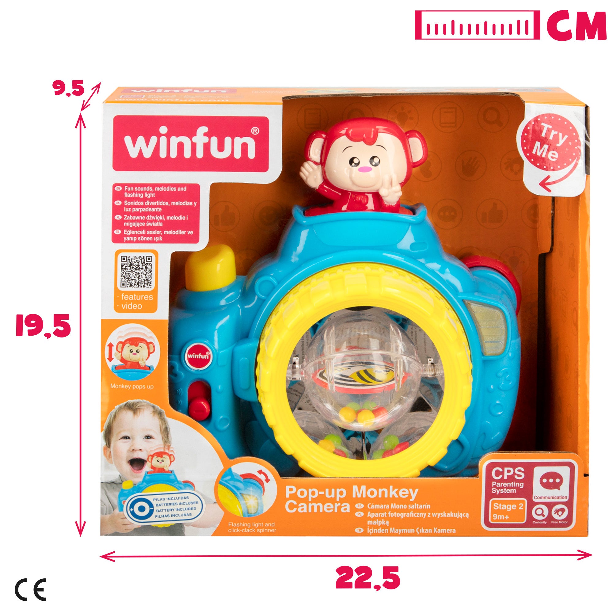 Winfun Cámara de juguete con luz y sonido