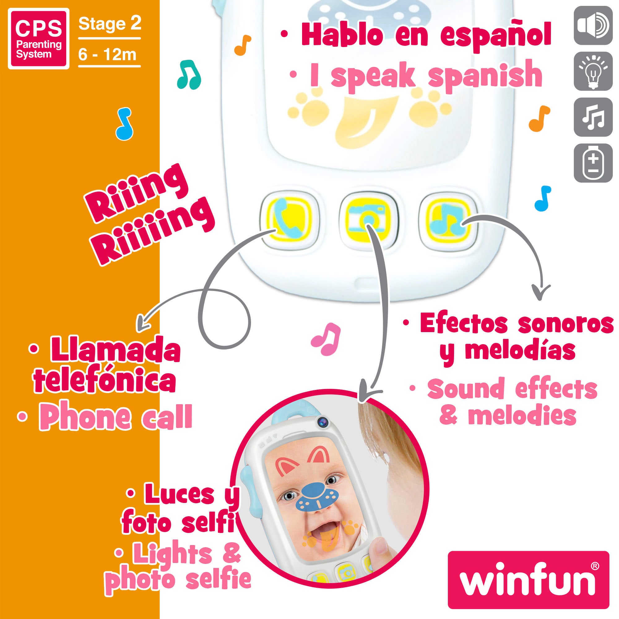 Winfun Teléfono móvil musical para bebés
