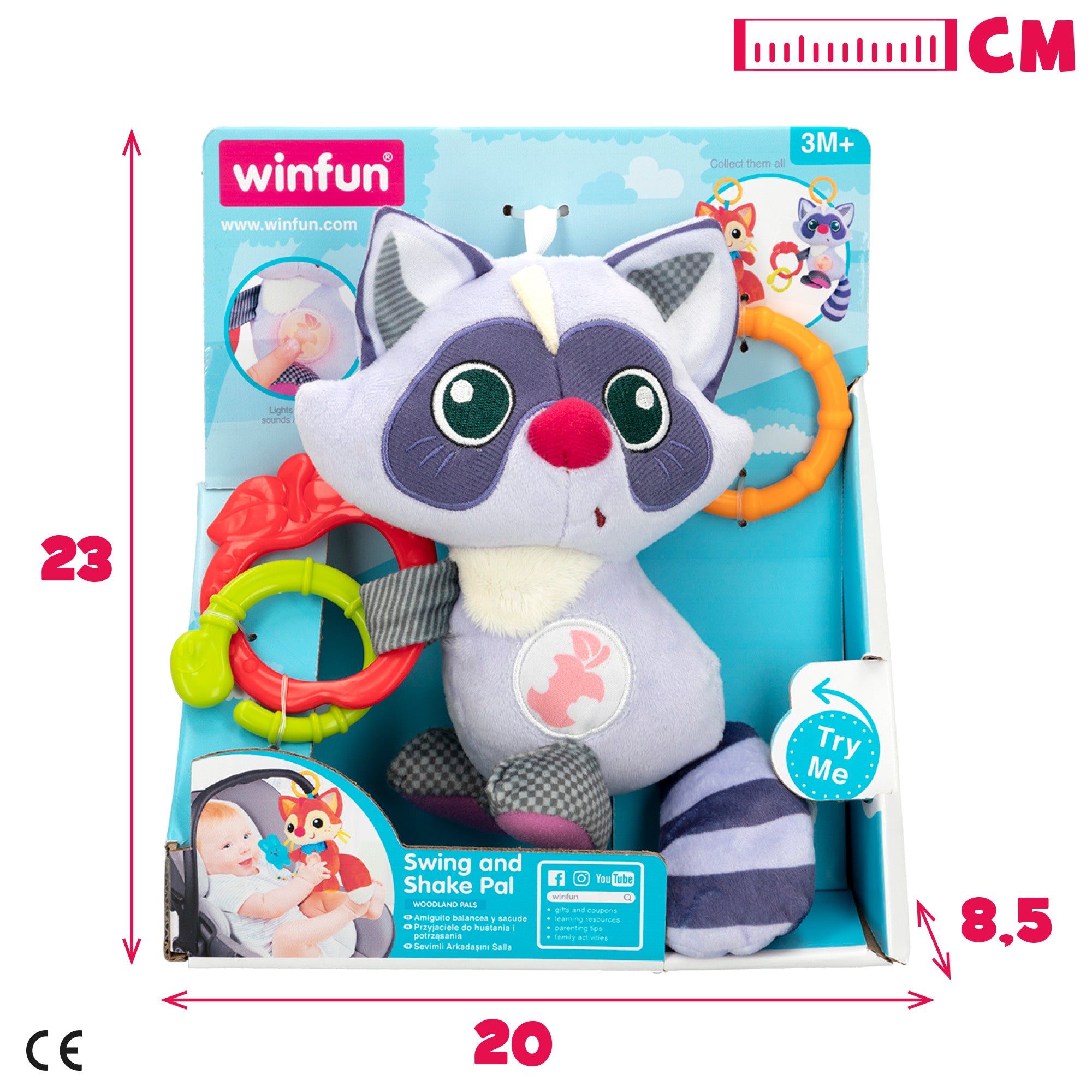 Winfun Peluche sonajero mapache