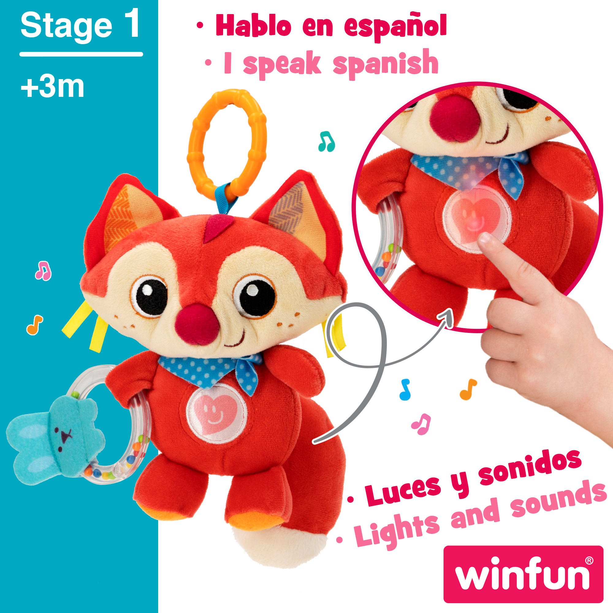 Winfun Peluche sonajero zorro
