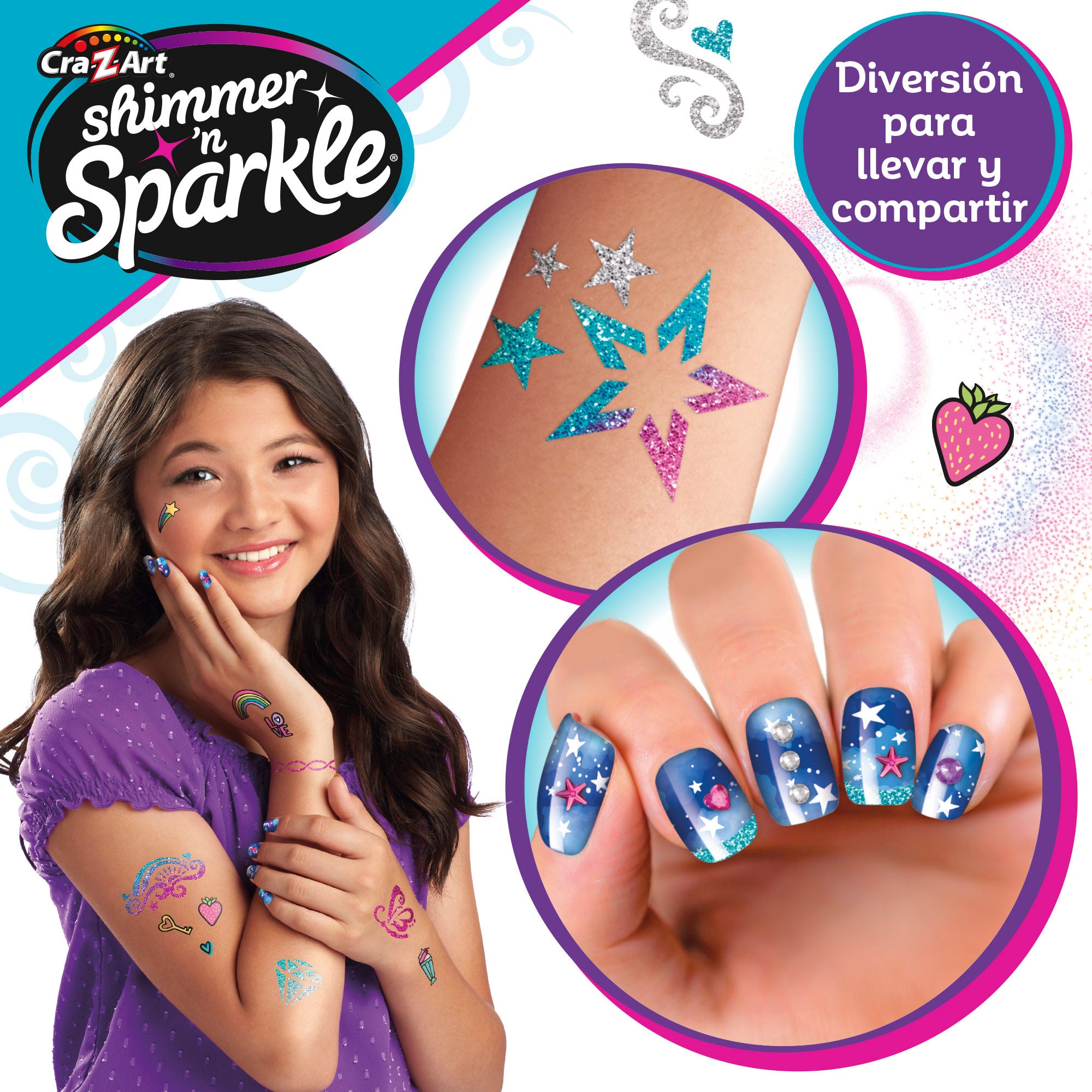 Shimmer 'n Sparkle Centro de uñas y tatuajes para niñas