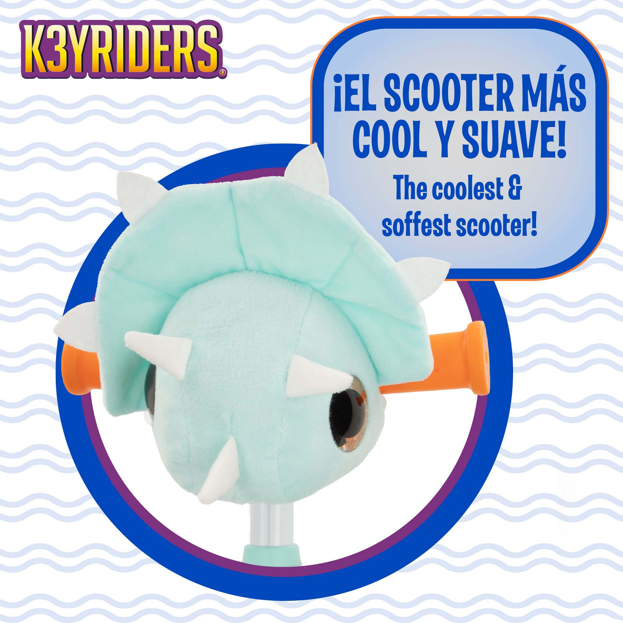 Patinete 3 ruedas dinosaurio plegable con luces y peluche K3YRIDERS