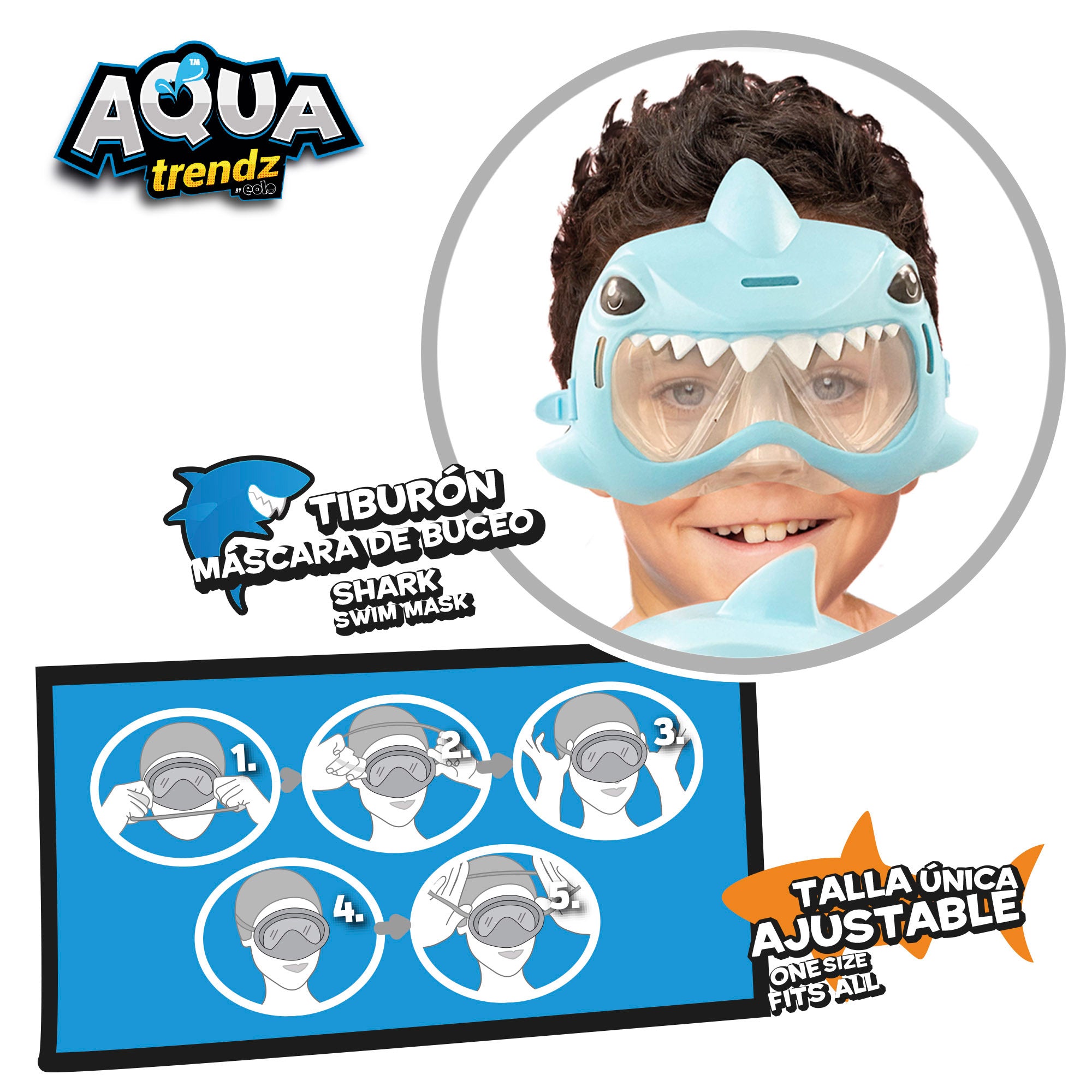 Máscara de buceo y lanzador de agua tiburón Aqua Trenz