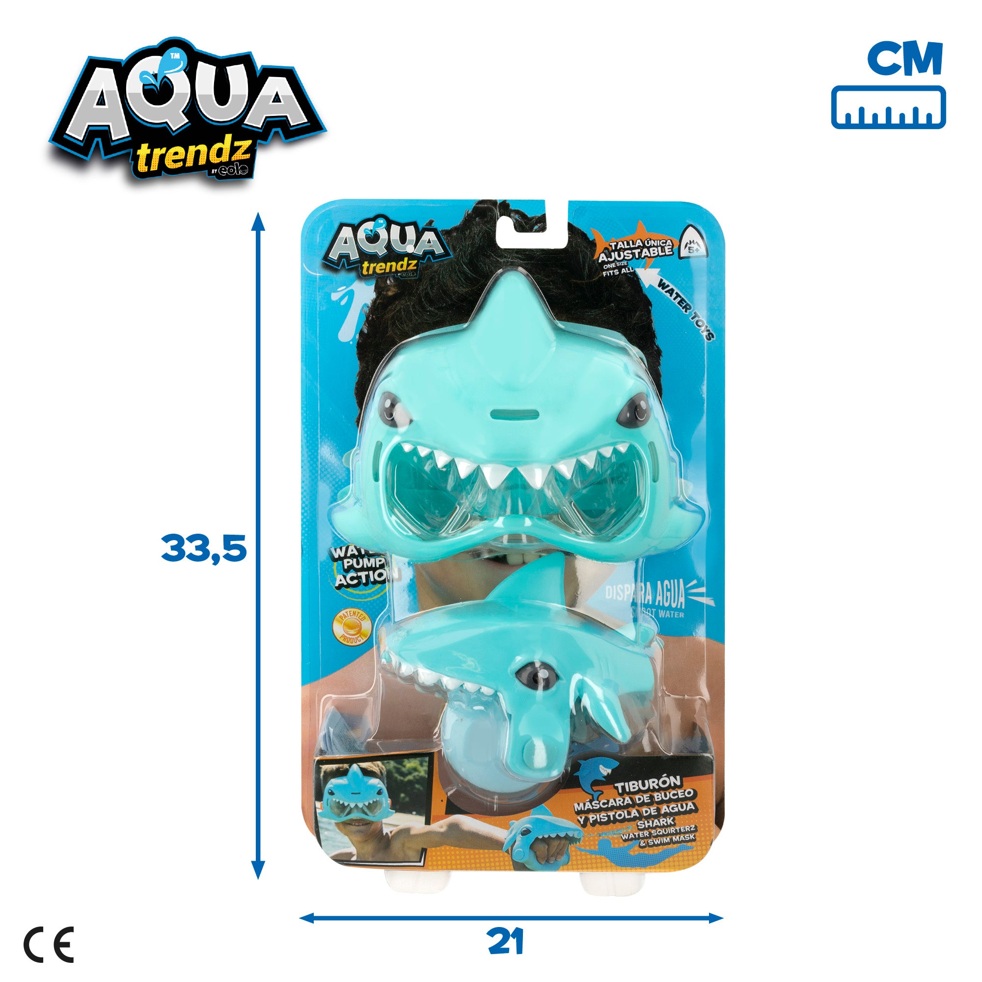 Máscara de buceo y lanzador de agua tiburón Aqua Trenz