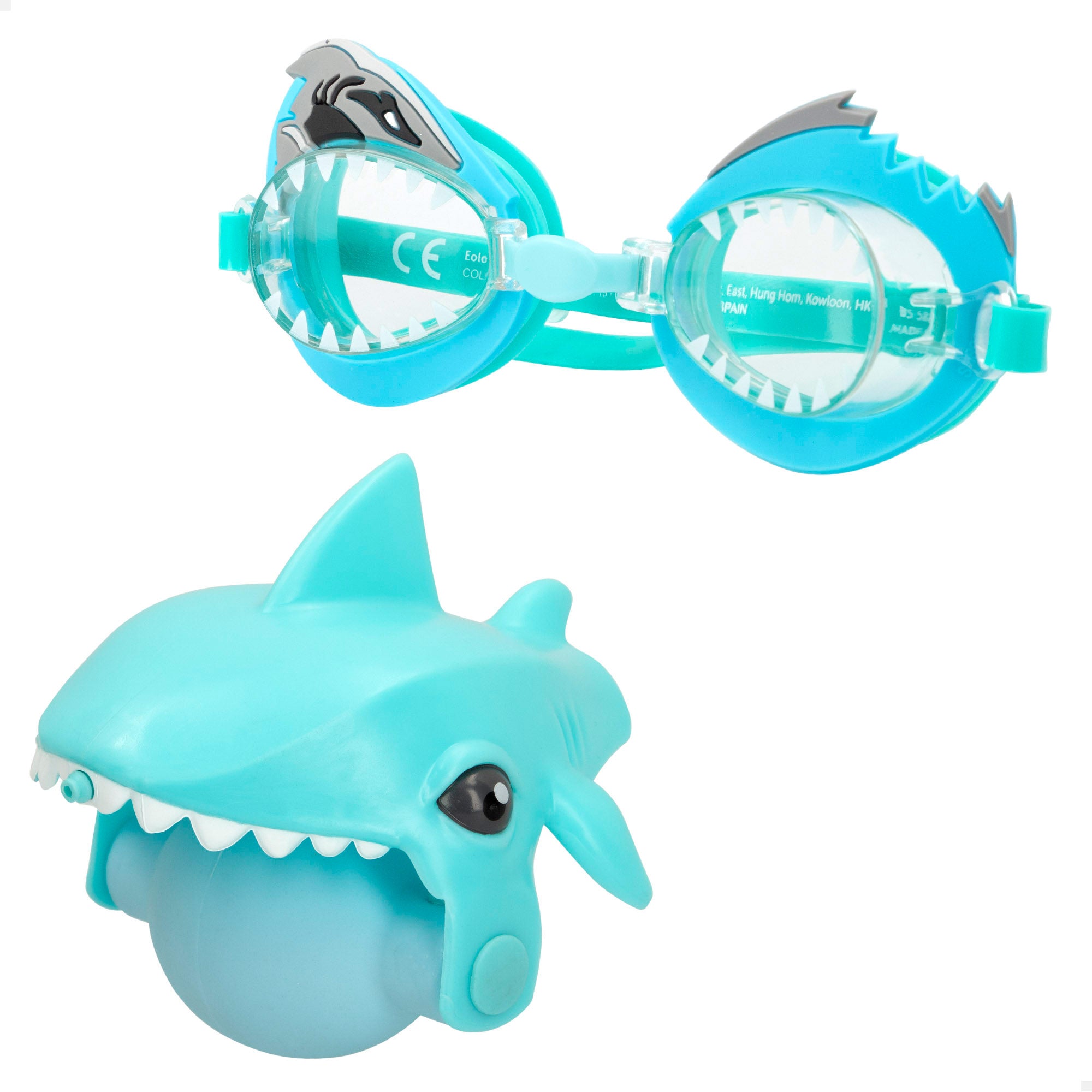 Gafas de buceo y lanzador de agua en forma de tiburón Aqua Trendz