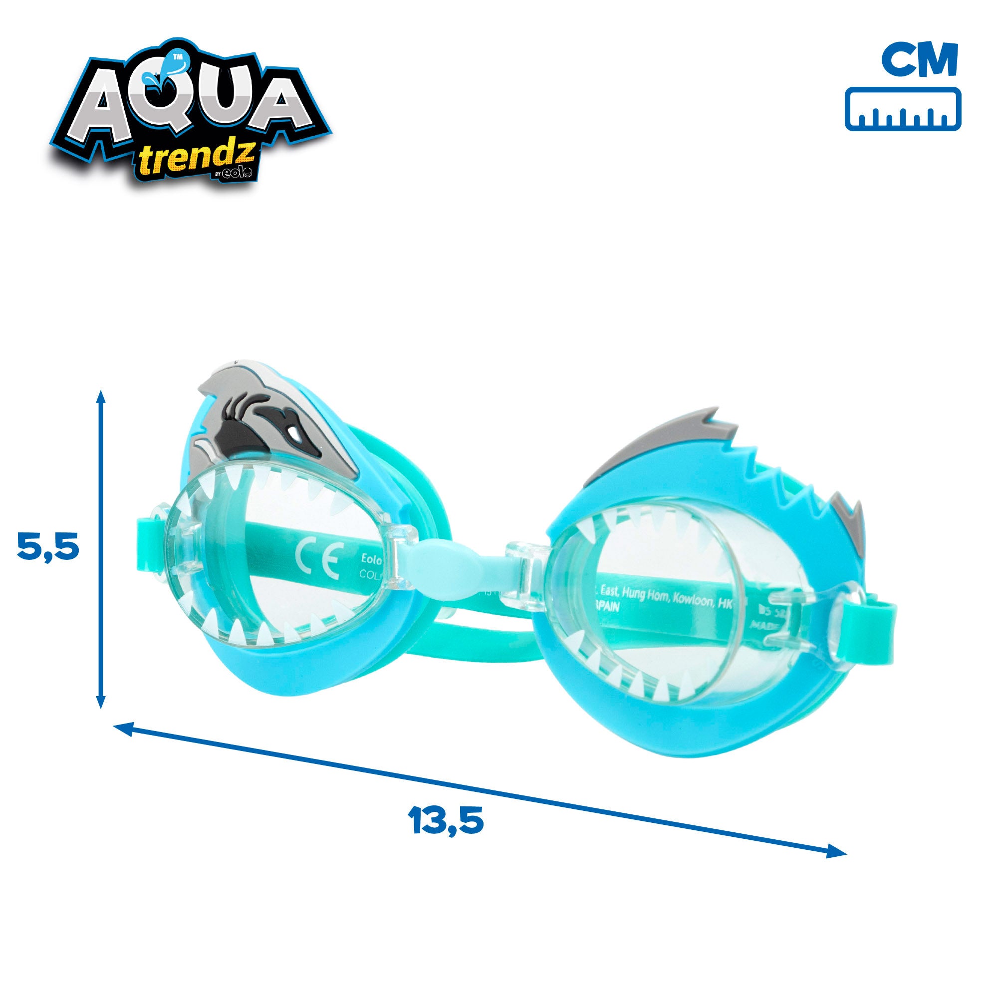 Gafas de buceo y lanzador de agua en forma de tiburón Aqua Trendz