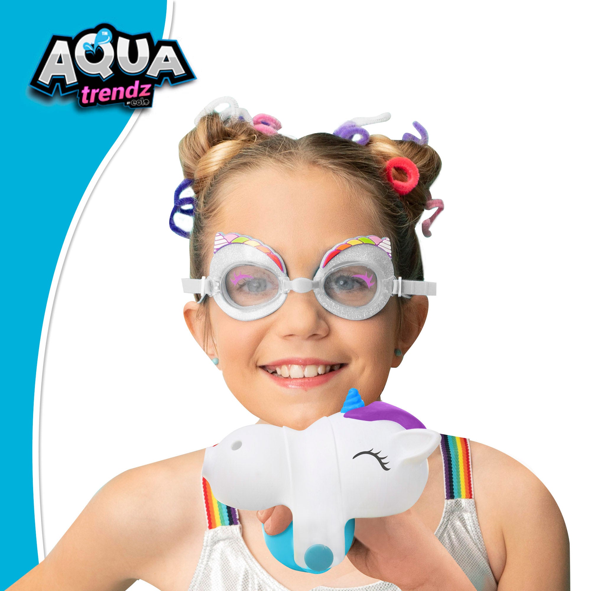 Gafas de buceo y lanzador de agua en forma de unicornio Aqua Trendz