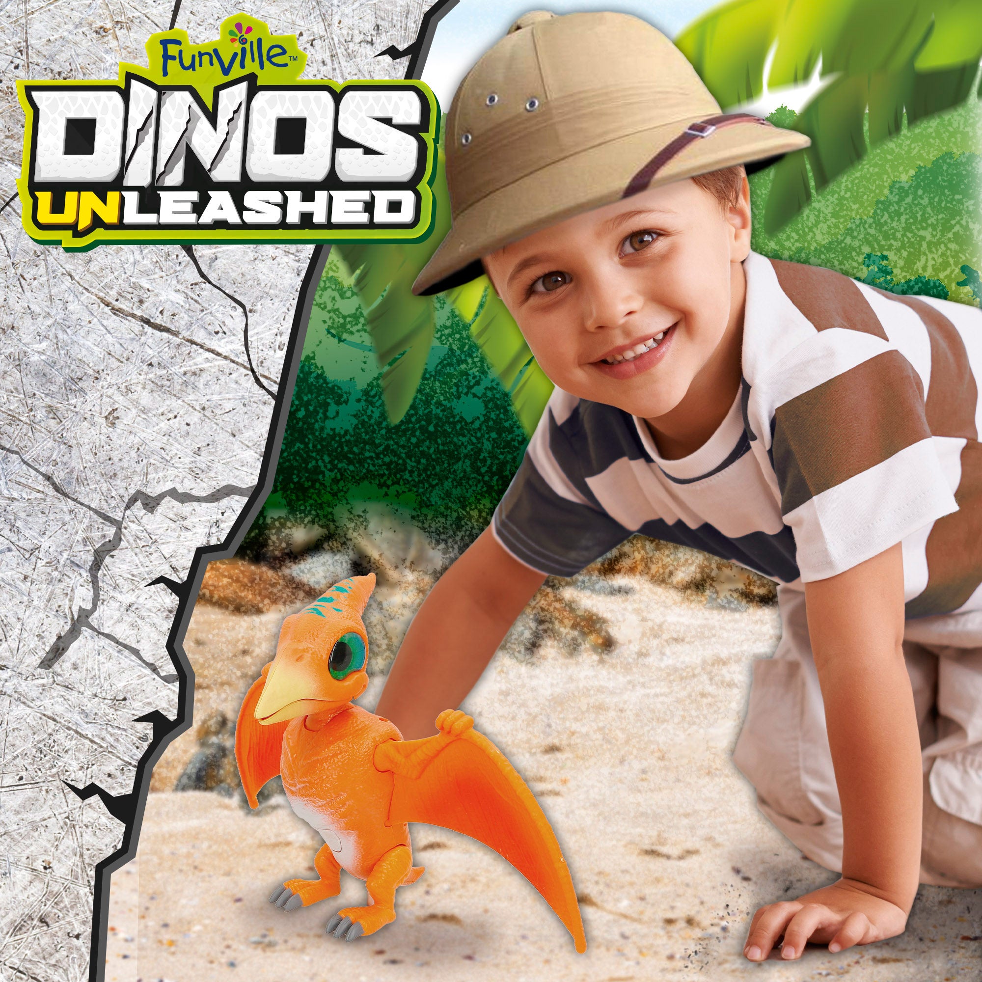 Dinosaurio interactivo Pterodáctilo c/sonido y movimiento Dinos Unleashed