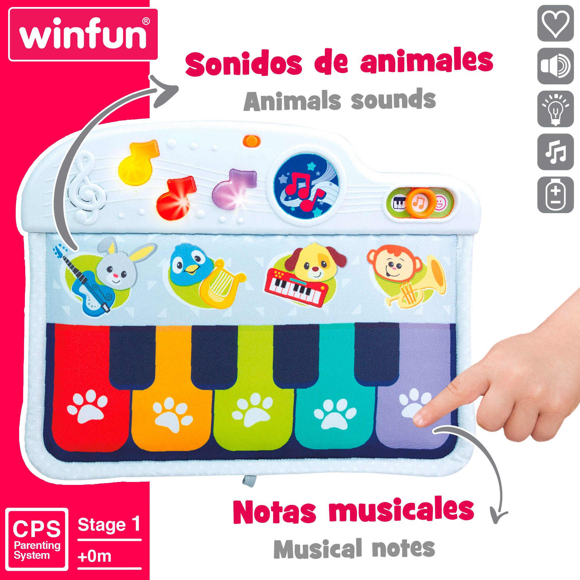 Winfun Piano para bebés con luz y sonido