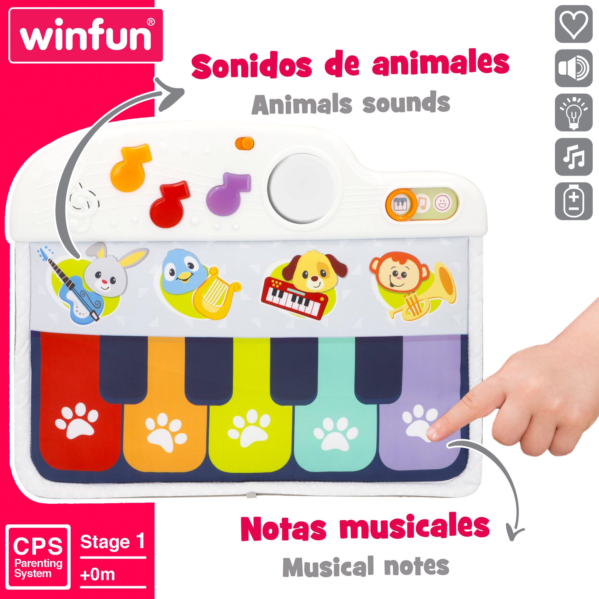 Winfun Piano para bebés c/luz y sonido