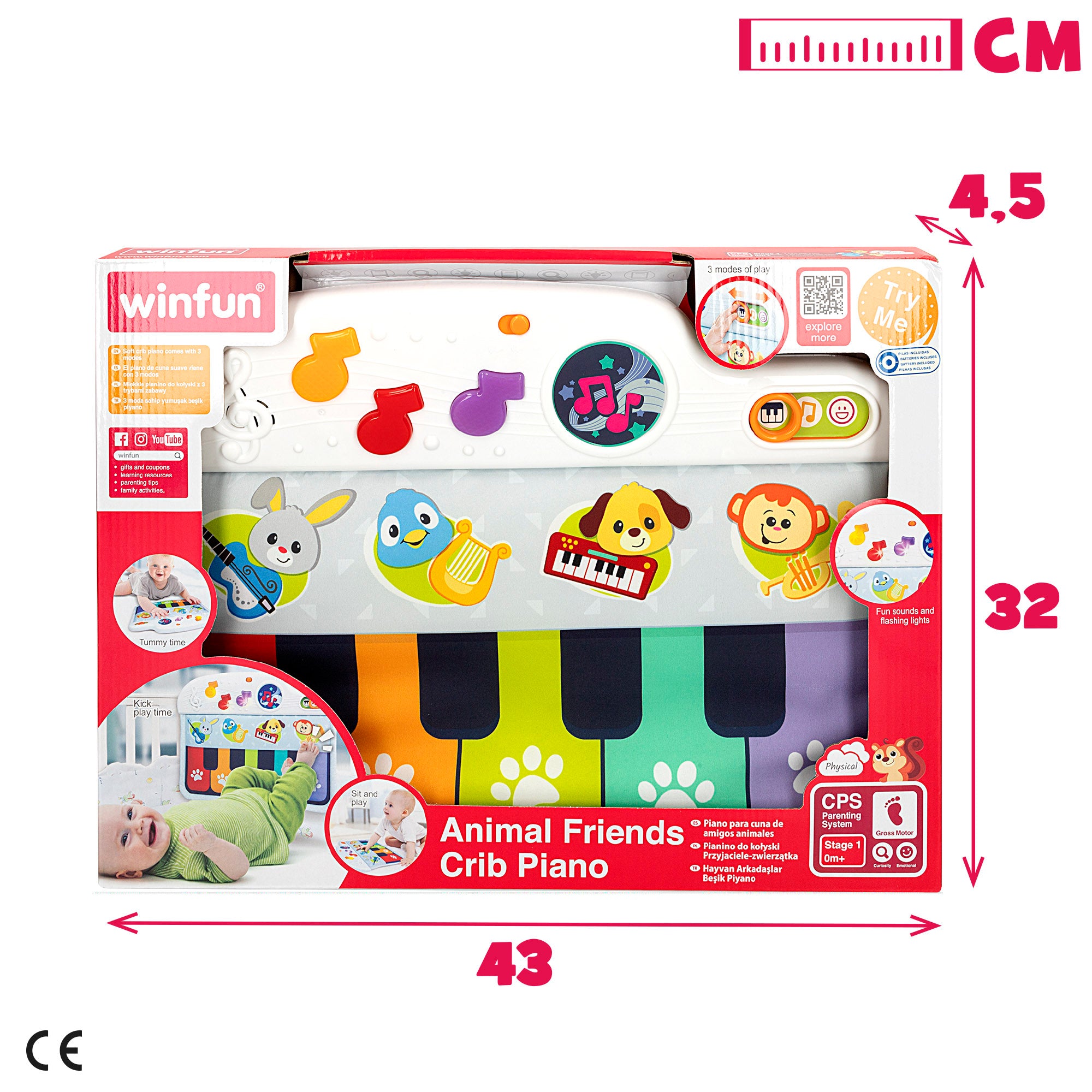 Winfun Piano para bebés con luz y sonido