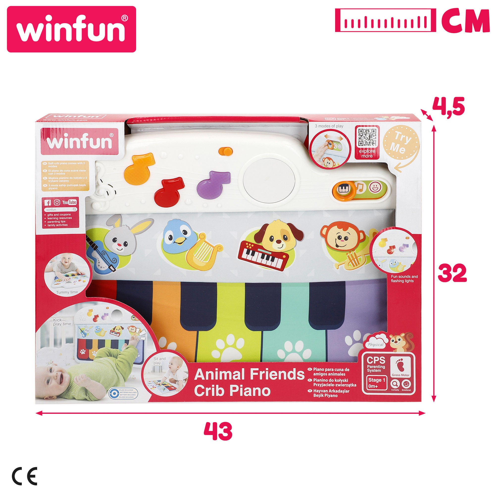 Winfun Piano para bebés c/luz y sonido