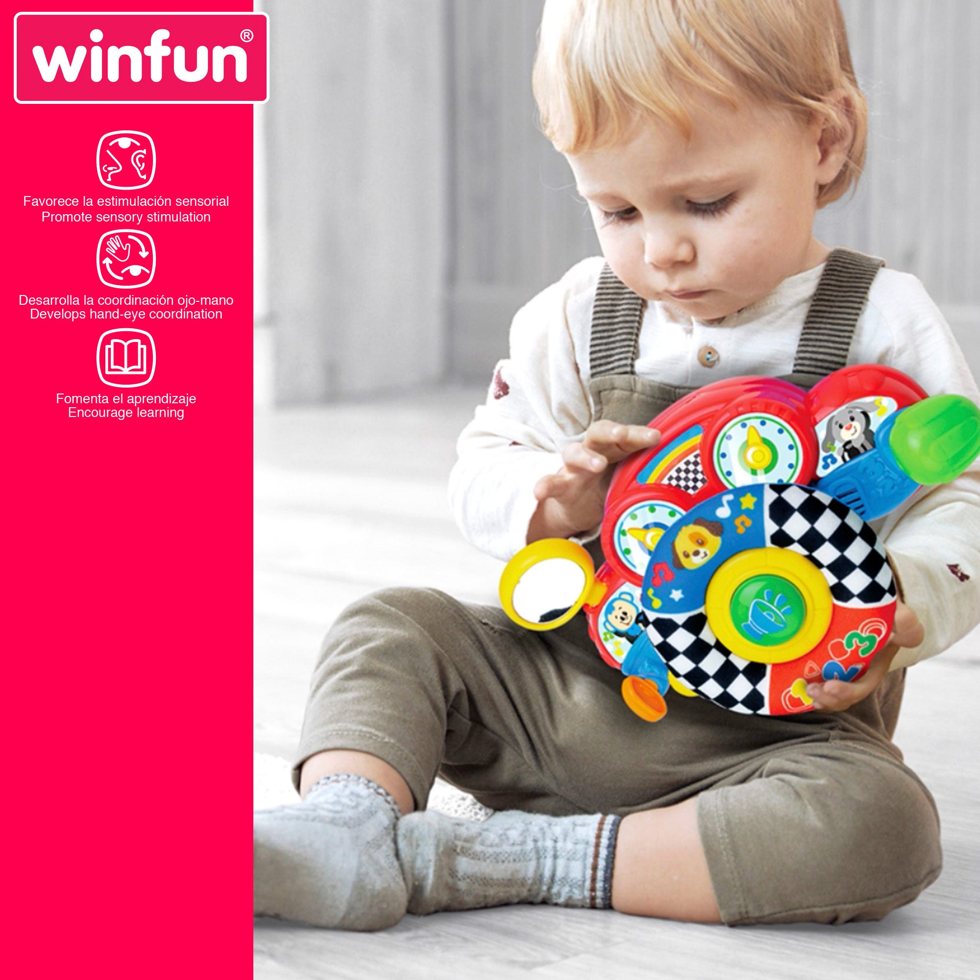Winfun Volante para carro bebé 2 en 1 con luz y sonido