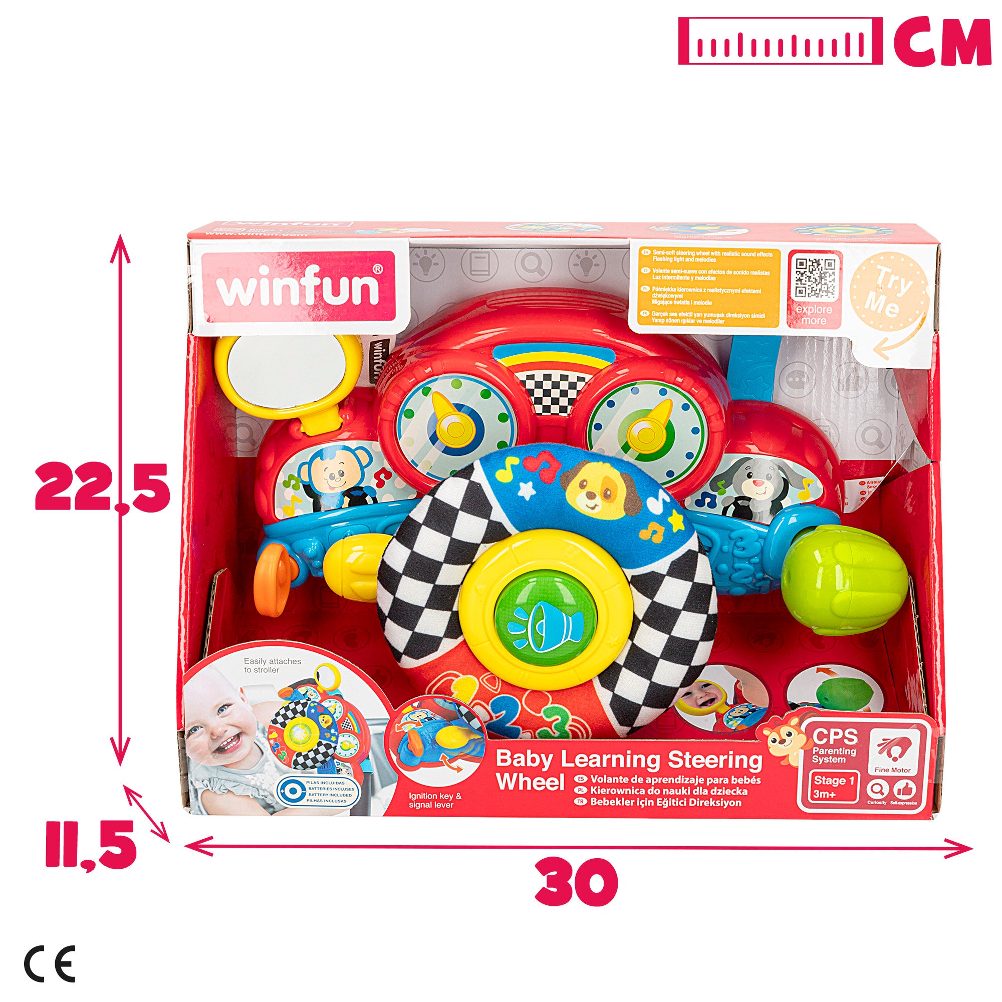 Winfun Volante para carro bebé 2 en 1 con luz y sonido