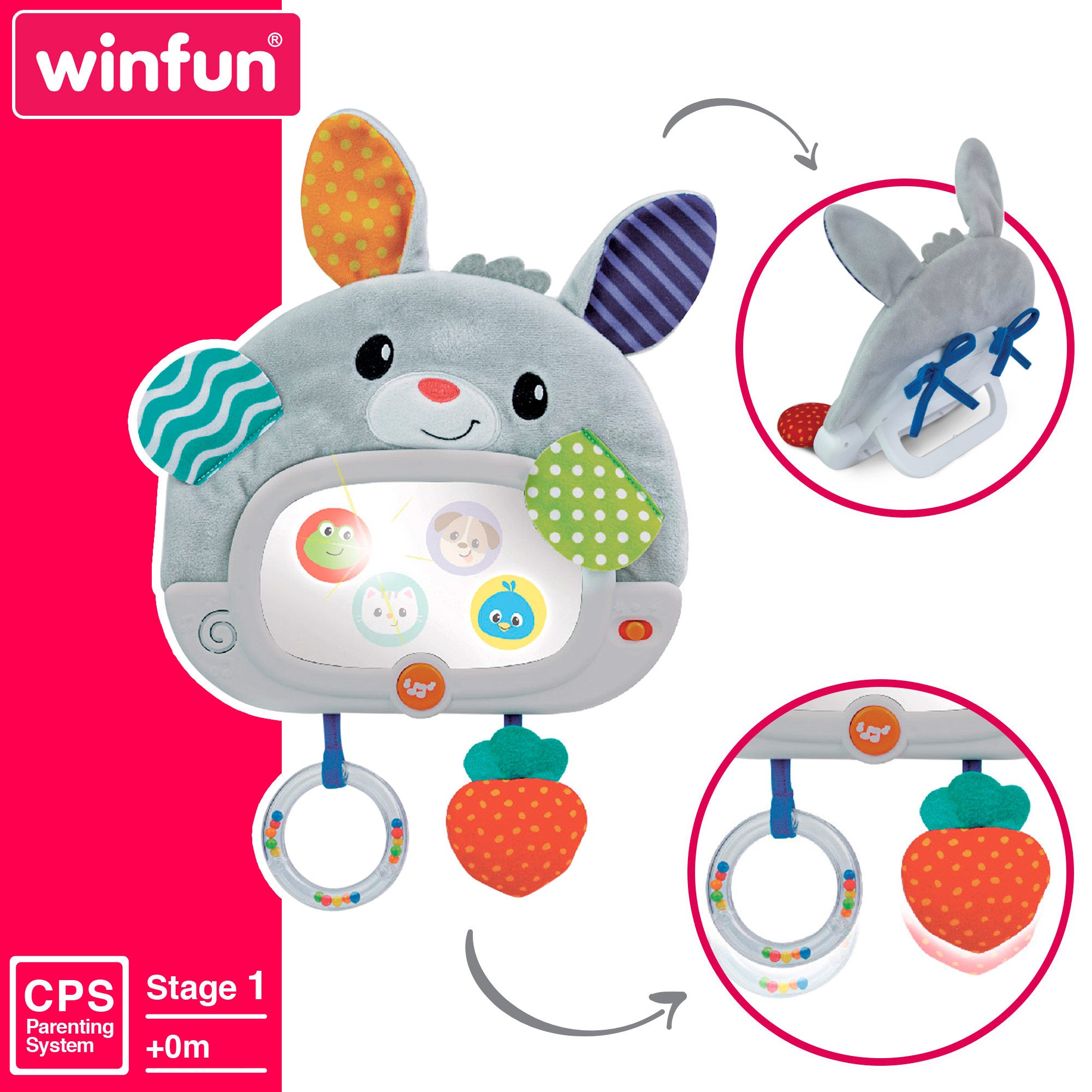 Winfun Espejo para cuna interactivo con luz y sonido