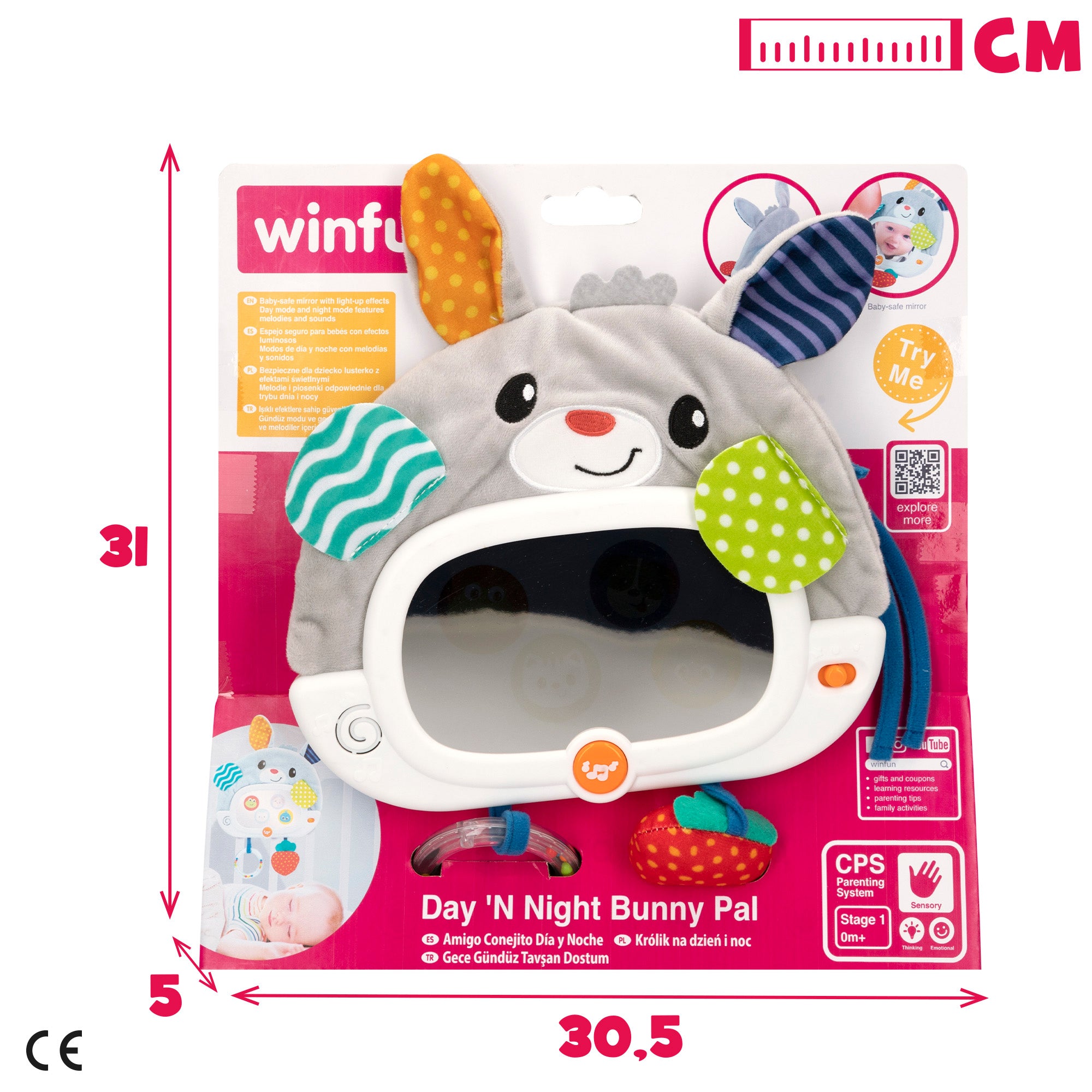 Winfun Espejo para cuna interactivo con luz y sonido